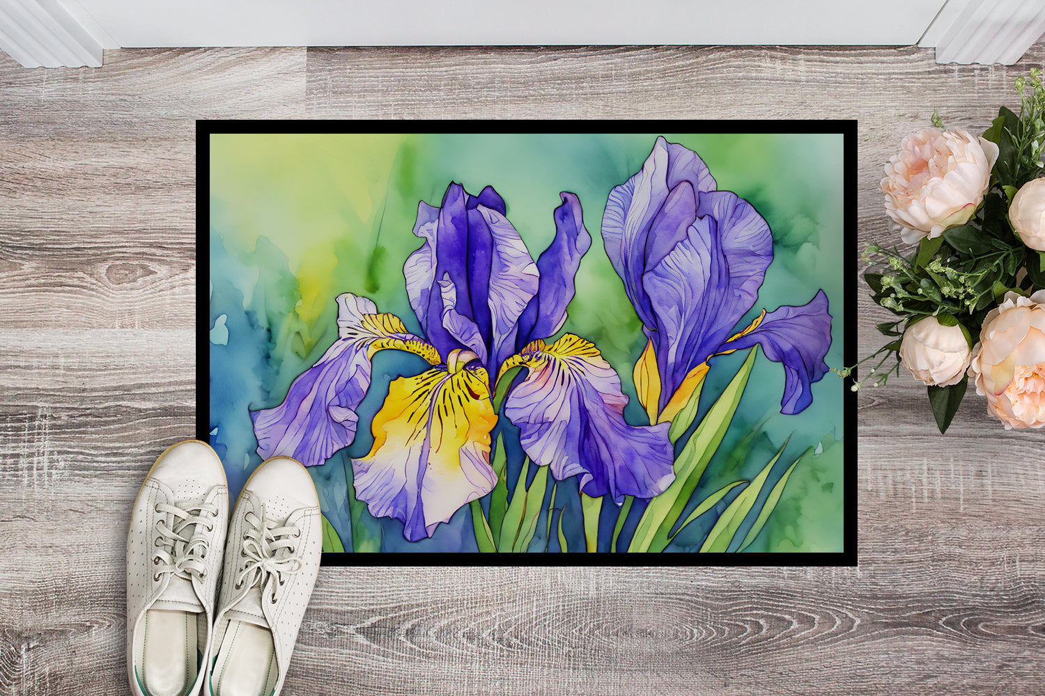 Tennessee Iris in Watercolor Doormat 18x27