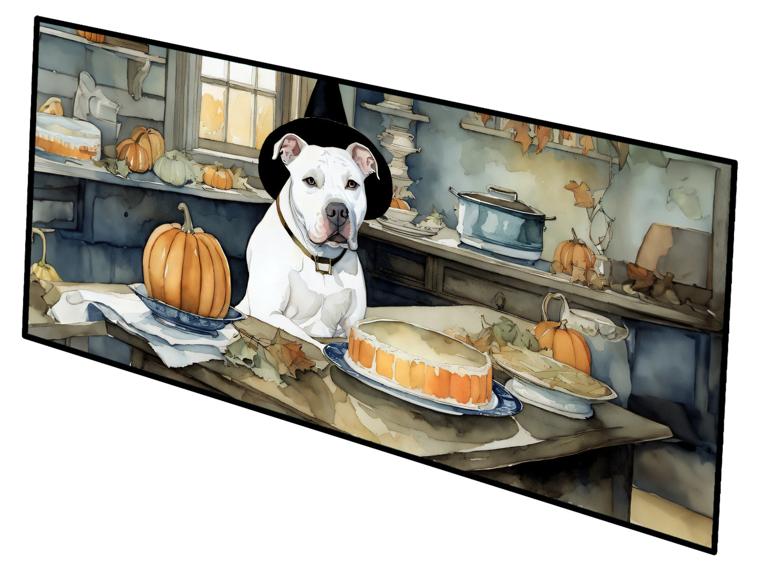 Buy this Pit Bull Terrier Fall Kitchen Pumpkins Runner Mat 28x58