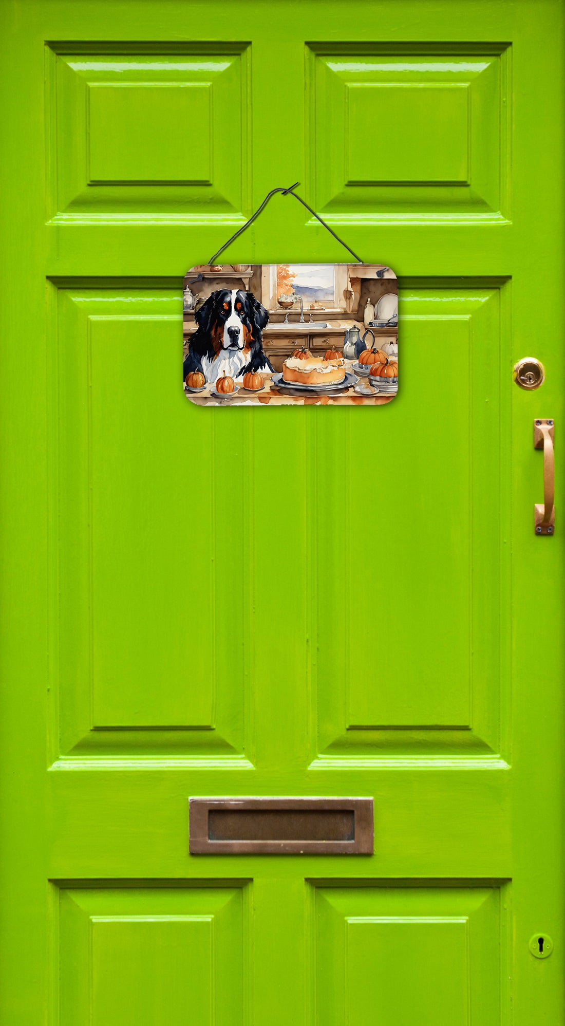 Buy this Bernese Mountain Dog Fall Kitchen Pumpkins Wall or Door Hanging Prints