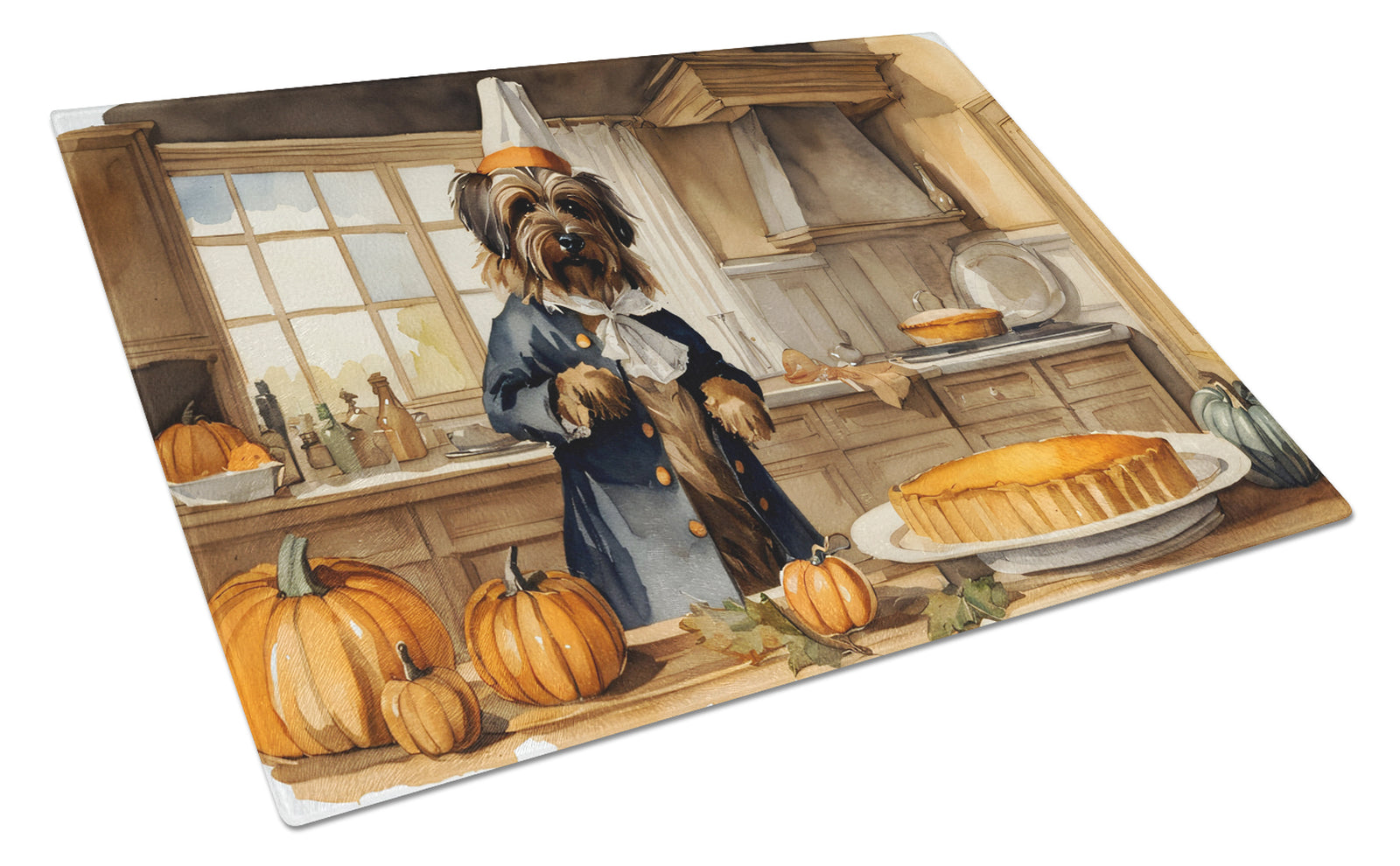 Buy this Briard Fall Kitchen Pumpkins Glass Cutting Board Large