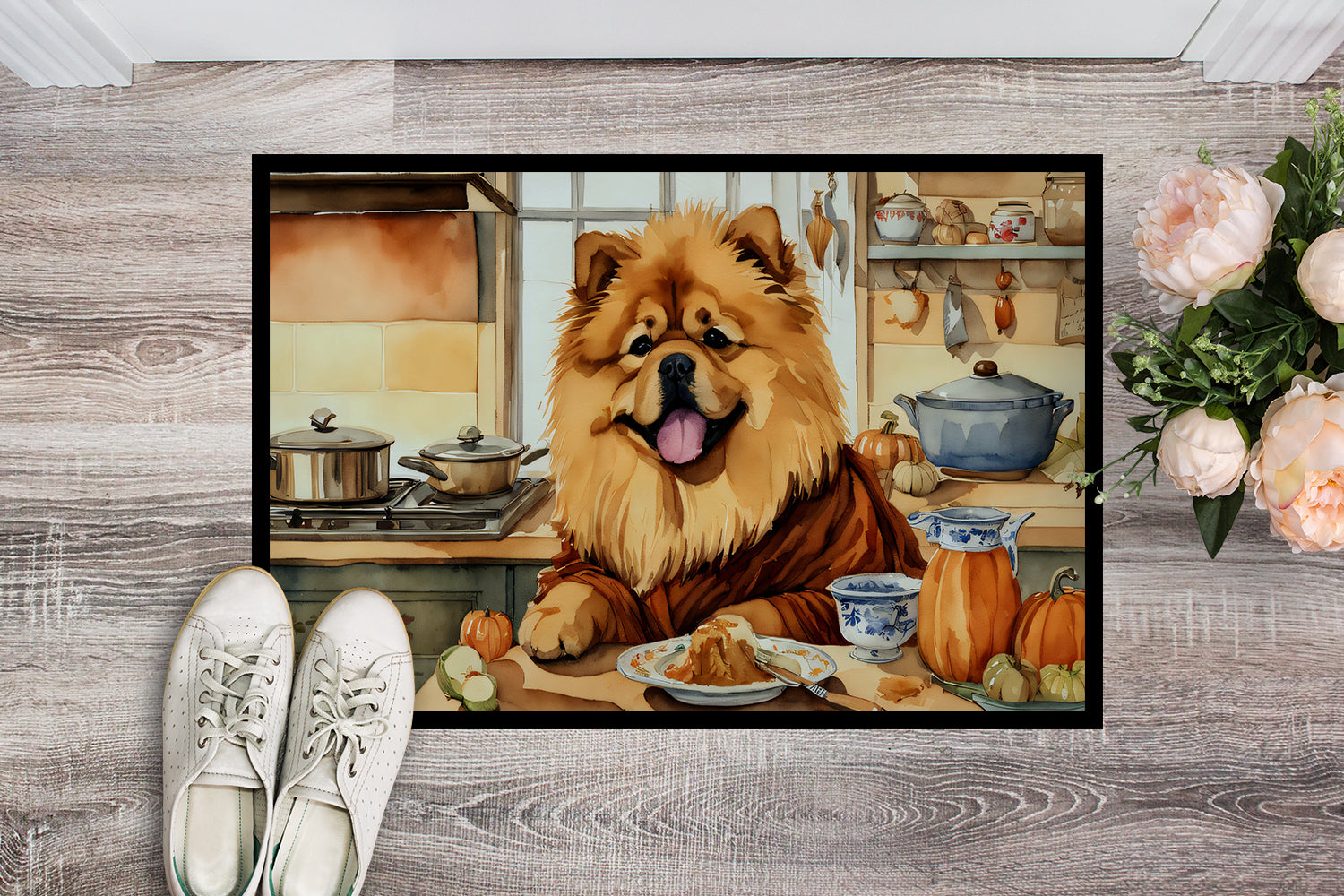 Buy this Chow Chow Fall Kitchen Pumpkins Doormat 18x27