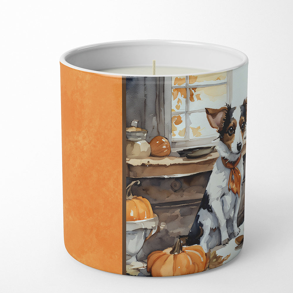 Buy this Jack Russell Terrier Fall Kitchen Pumpkins Decorative Soy Candle