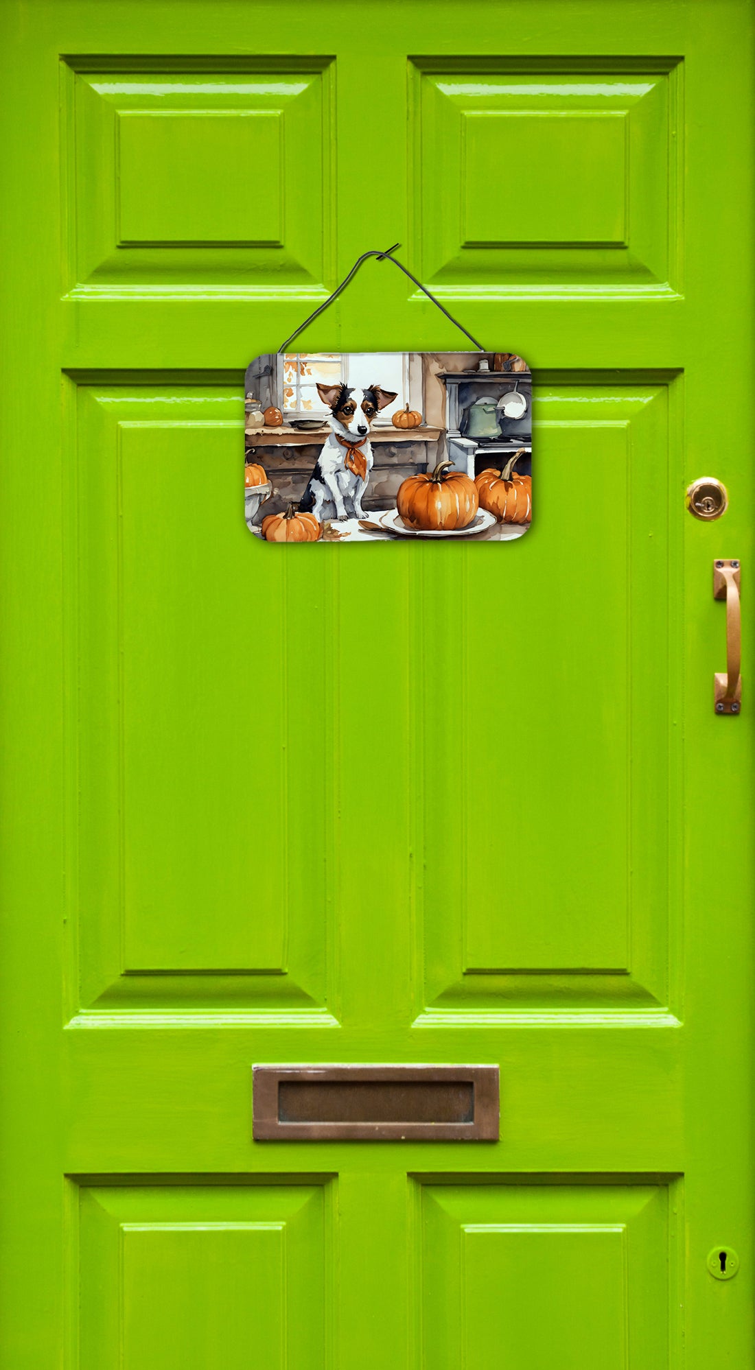 Jack Russell Terrier Fall Kitchen Pumpkins Wall or Door Hanging Prints