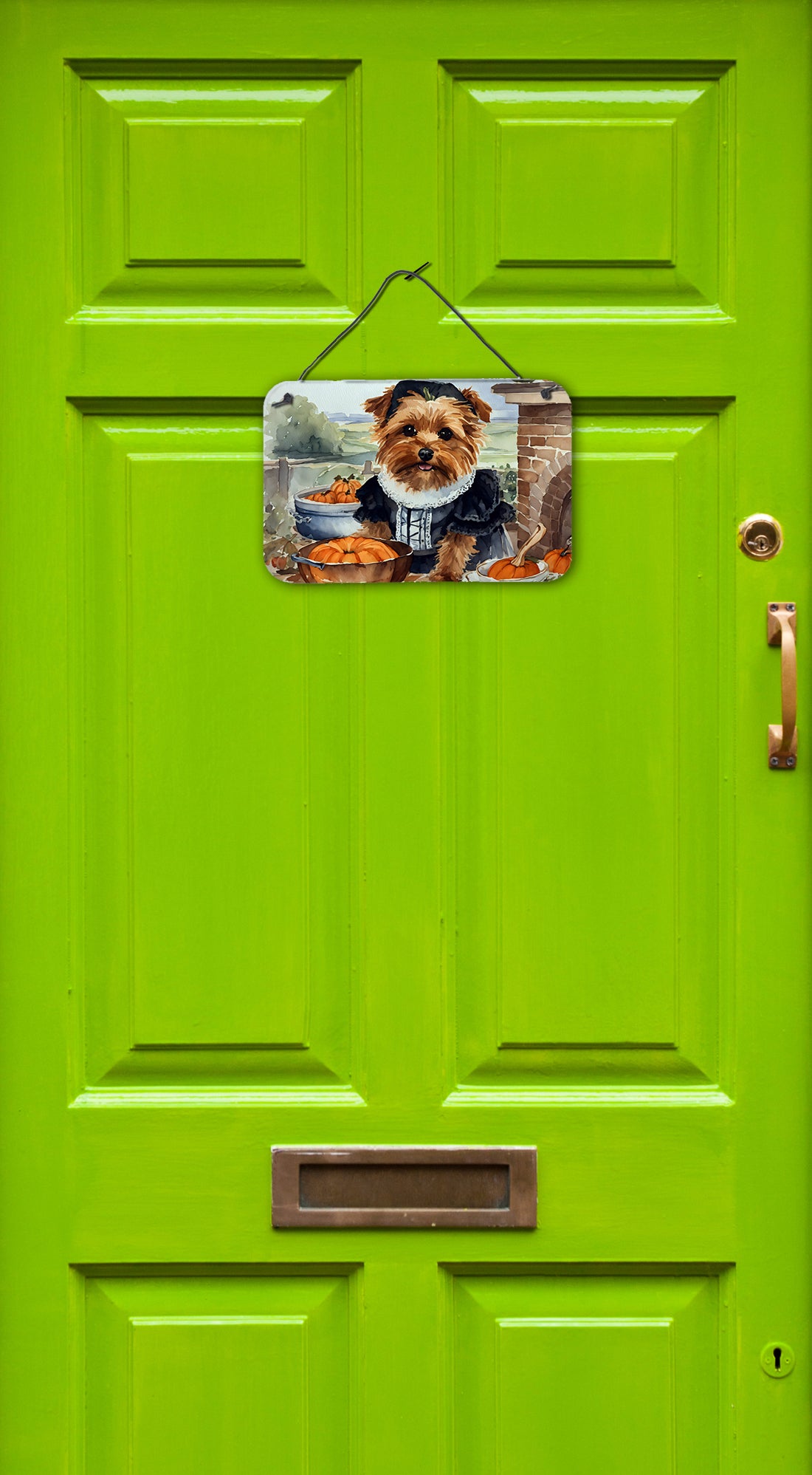 Buy this Norfolk Terrier Fall Kitchen Pumpkins Wall or Door Hanging Prints