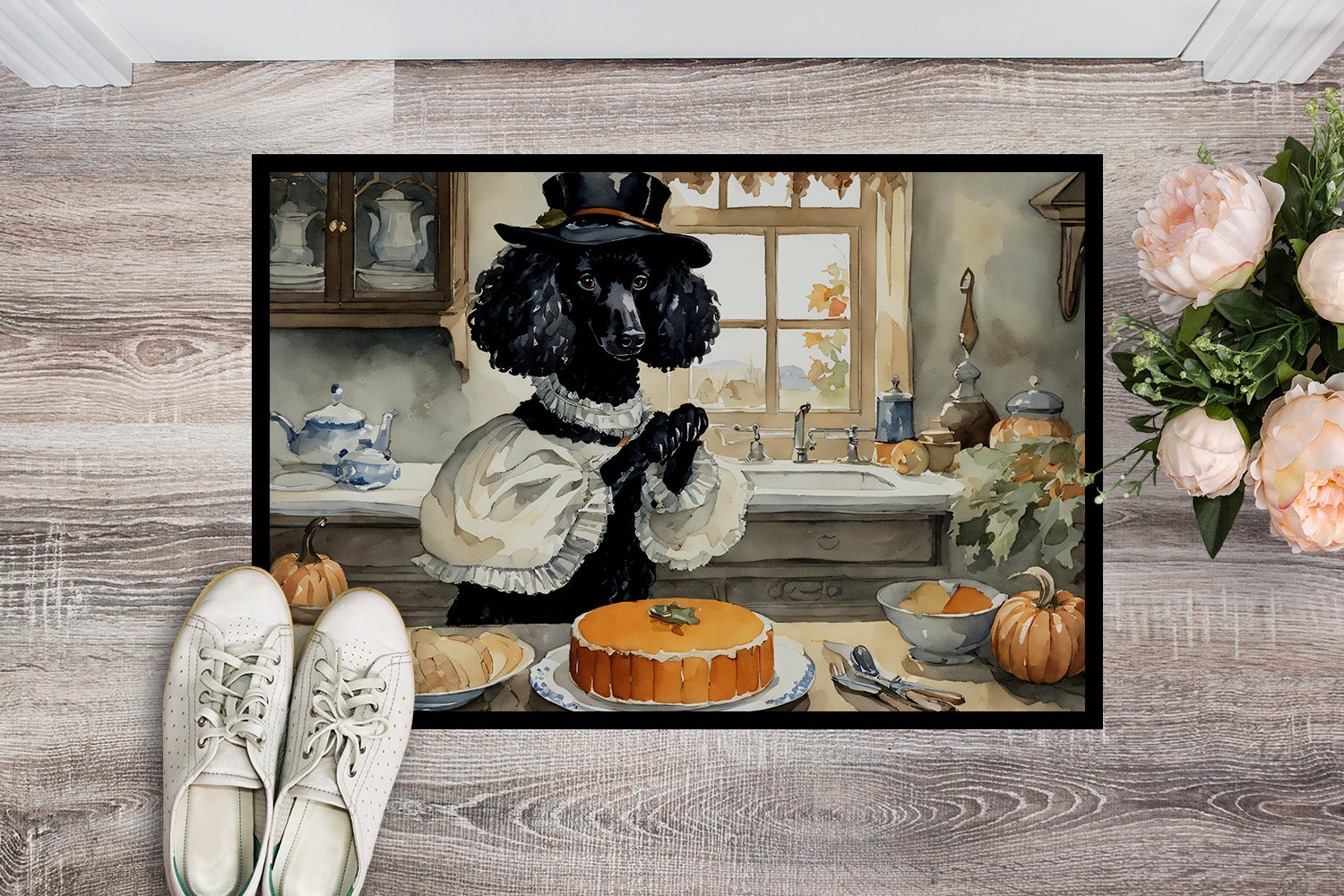 Buy this Poodle Fall Kitchen Pumpkins Indoor or Outdoor Mat 24x36