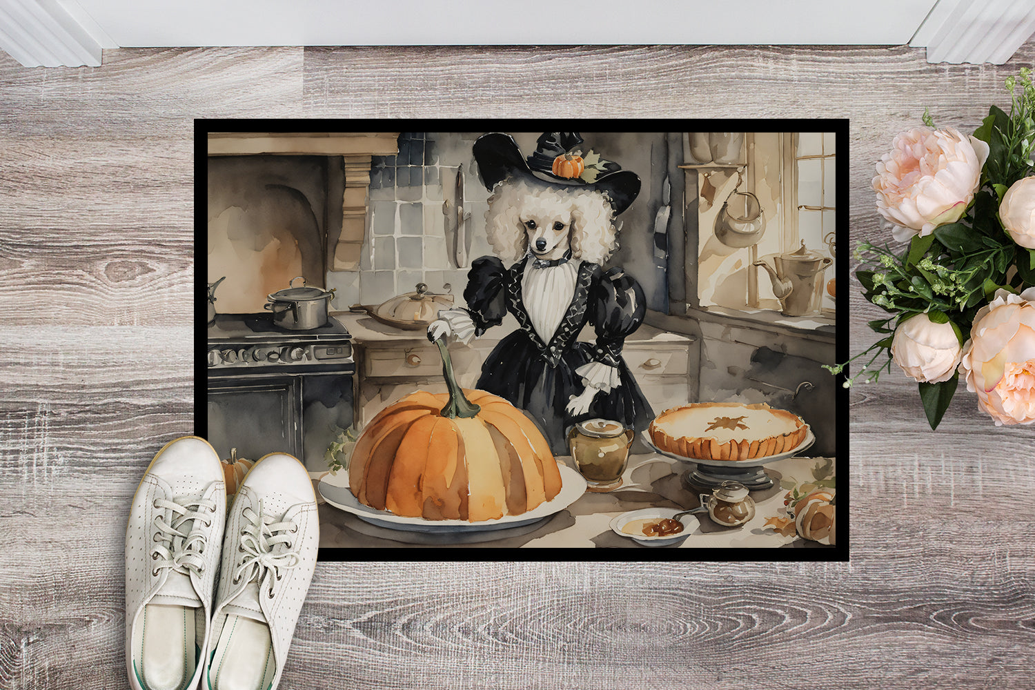 Buy this Poodle Fall Kitchen Pumpkins Indoor or Outdoor Mat 24x36