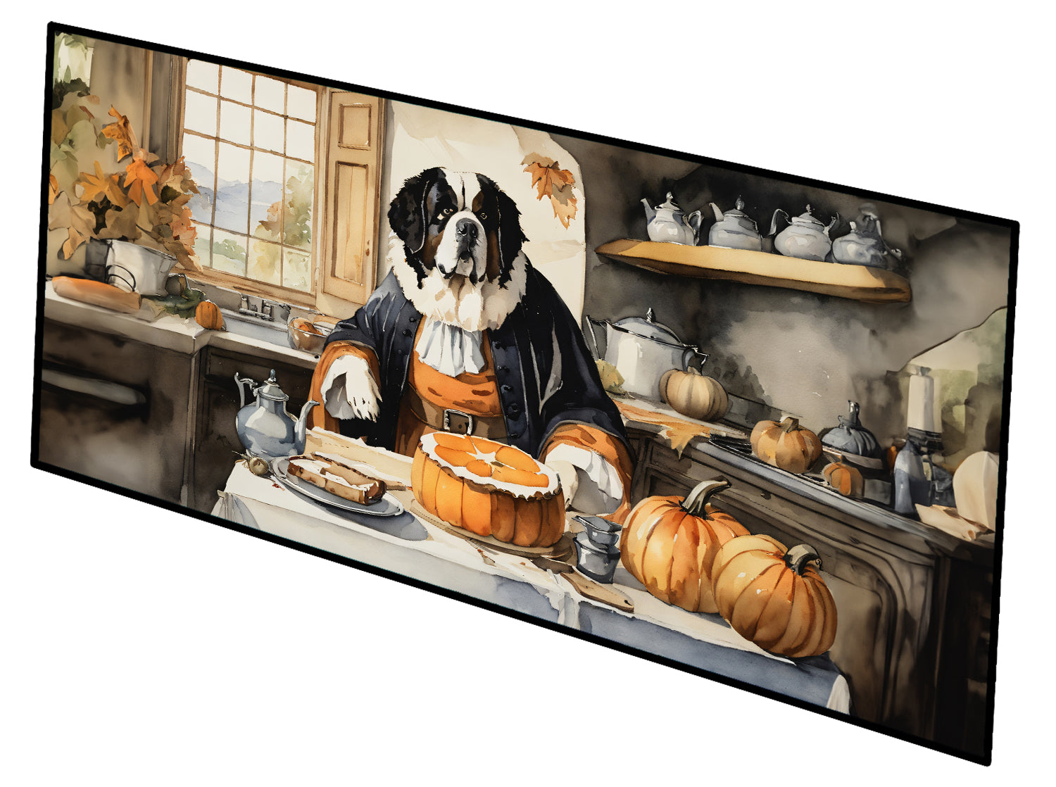 Buy this Saint Bernard Fall Kitchen Pumpkins Runner Mat 28x58