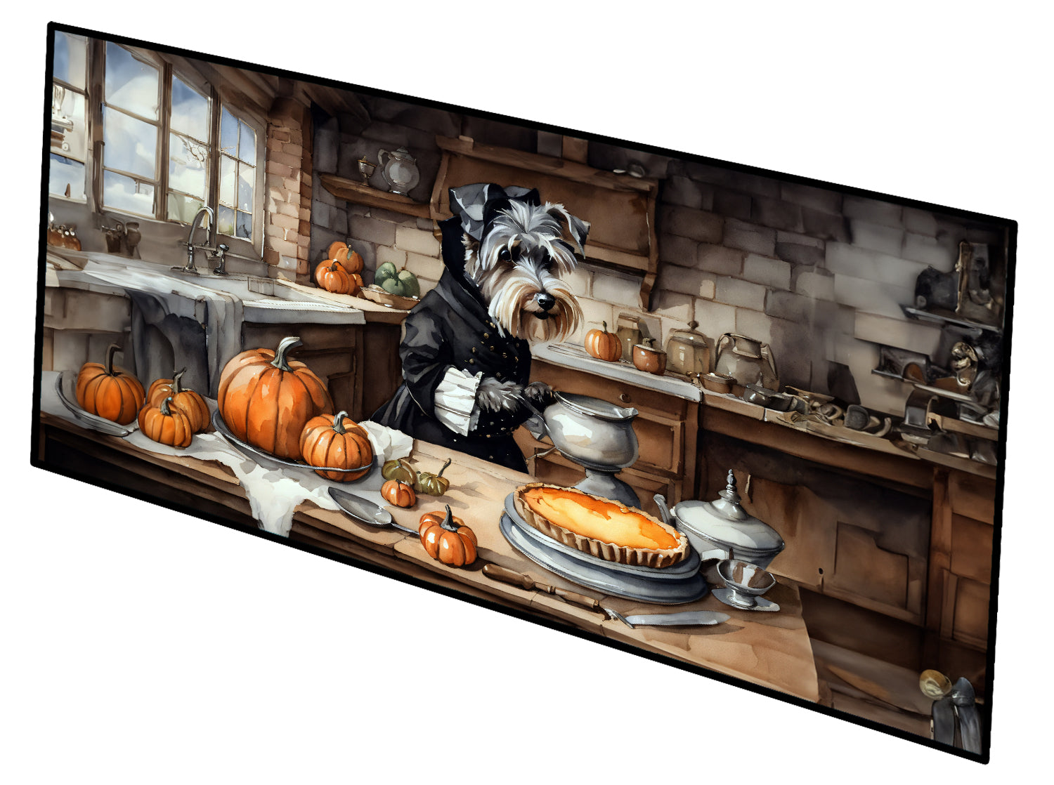 Buy this Schnauzer Fall Kitchen Pumpkins Runner Mat 28x58