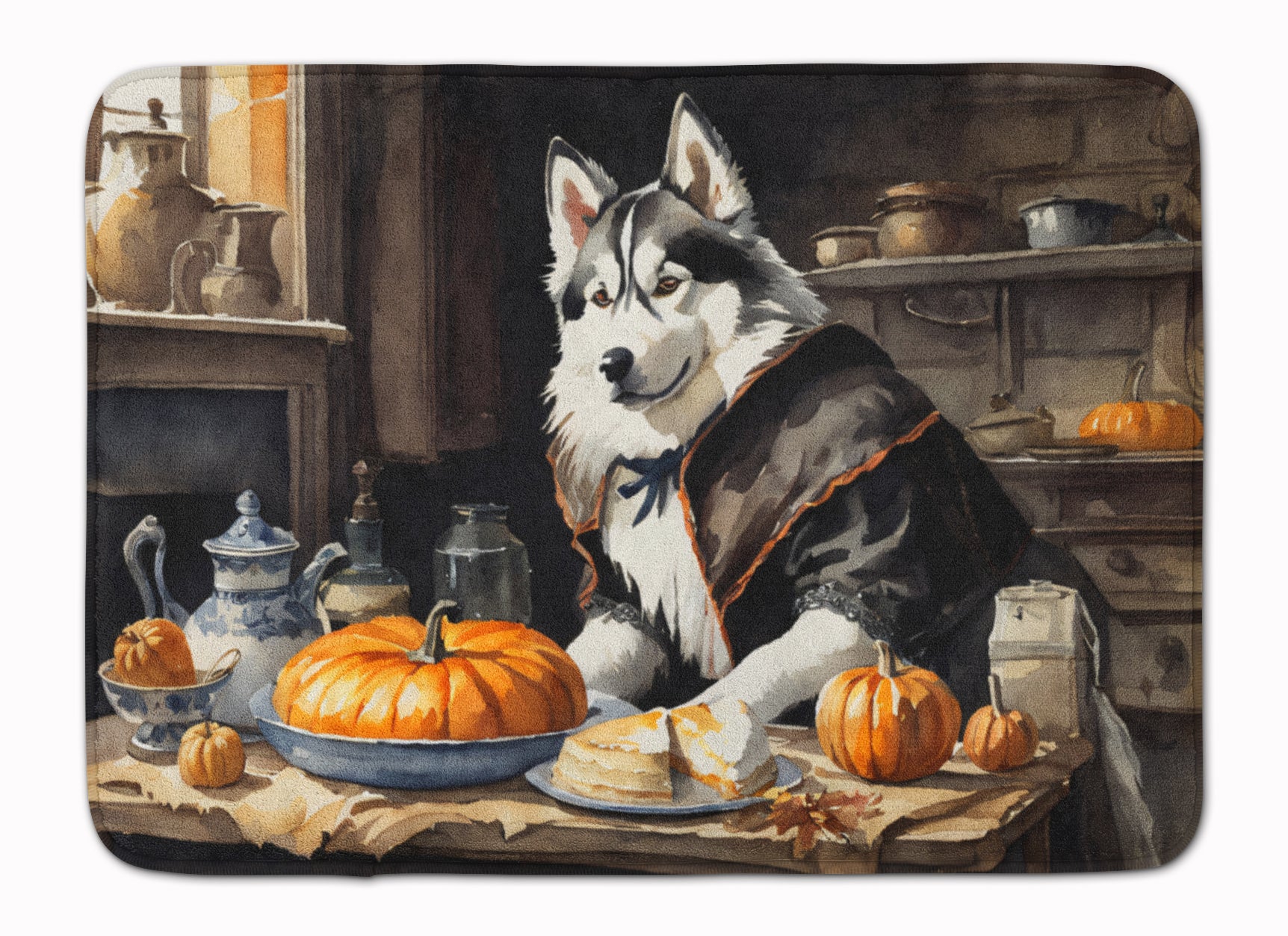 Buy this Siberian Husky Fall Kitchen Pumpkins Memory Foam Kitchen Mat