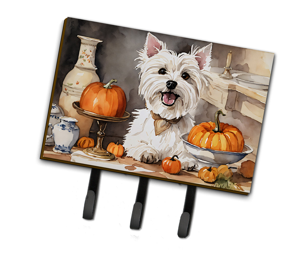 Buy this Westie Fall Kitchen Pumpkins Leash or Key Holder