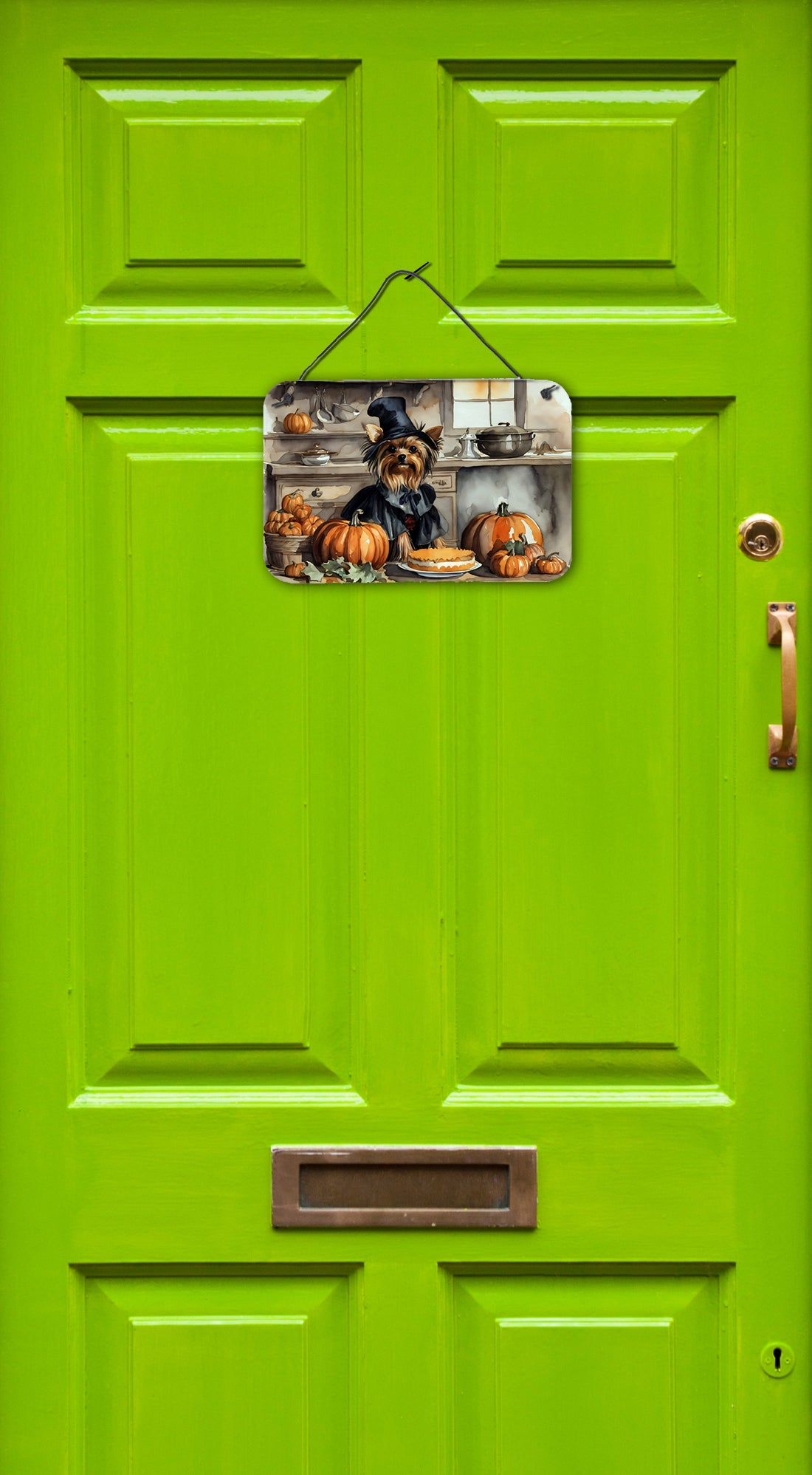 Buy this Yorkie Fall Kitchen Pumpkins Wall or Door Hanging Prints