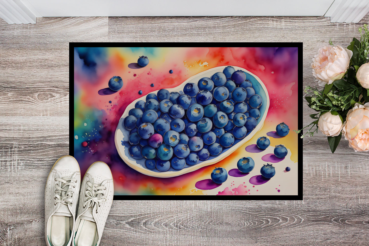 Buy this Colorful Blueberries Indoor or Outdoor Mat 24x36
