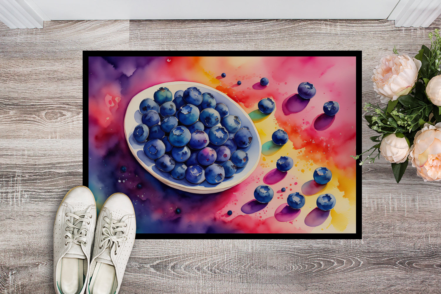 Buy this Colorful Blueberries Indoor or Outdoor Mat 24x36