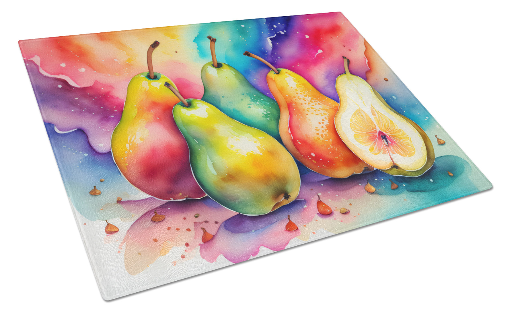 Buy this Colorful Pears Glass Cutting Board Large