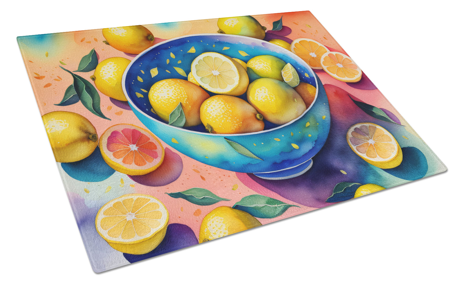 Buy this Colorful Lemons Glass Cutting Board Large