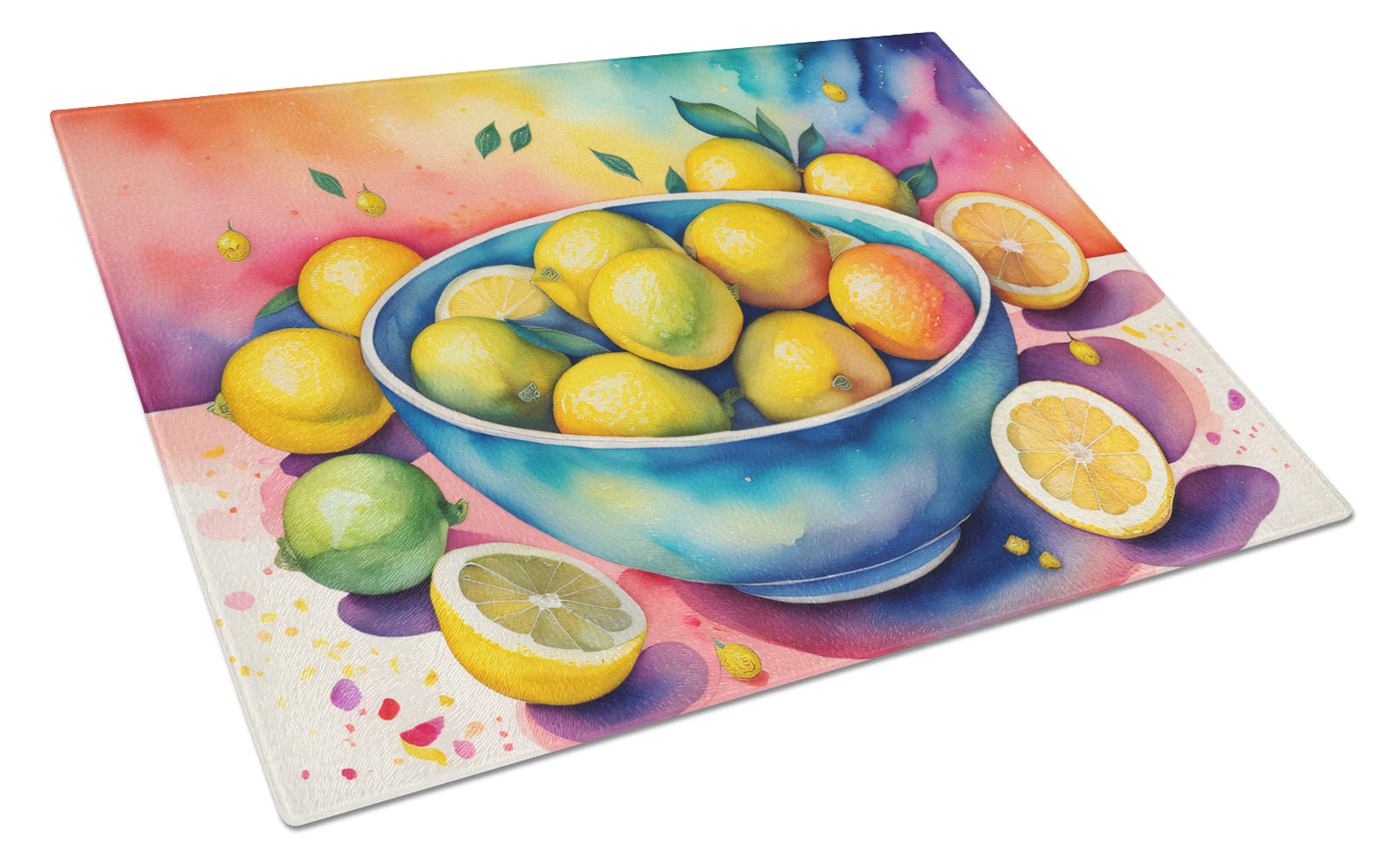 Buy this Colorful Lemons Glass Cutting Board Large