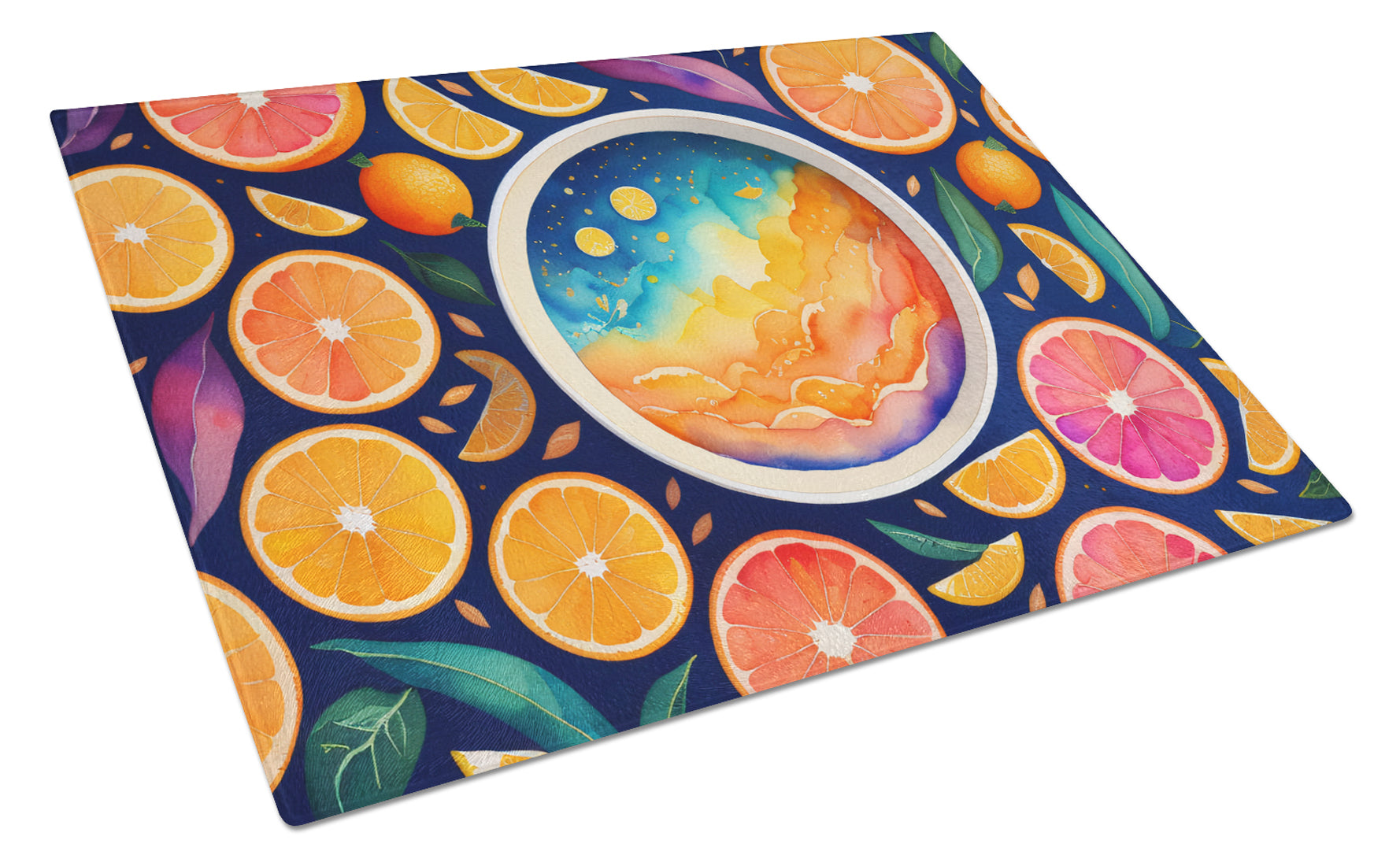 Buy this Colorful Oranges Glass Cutting Board Large