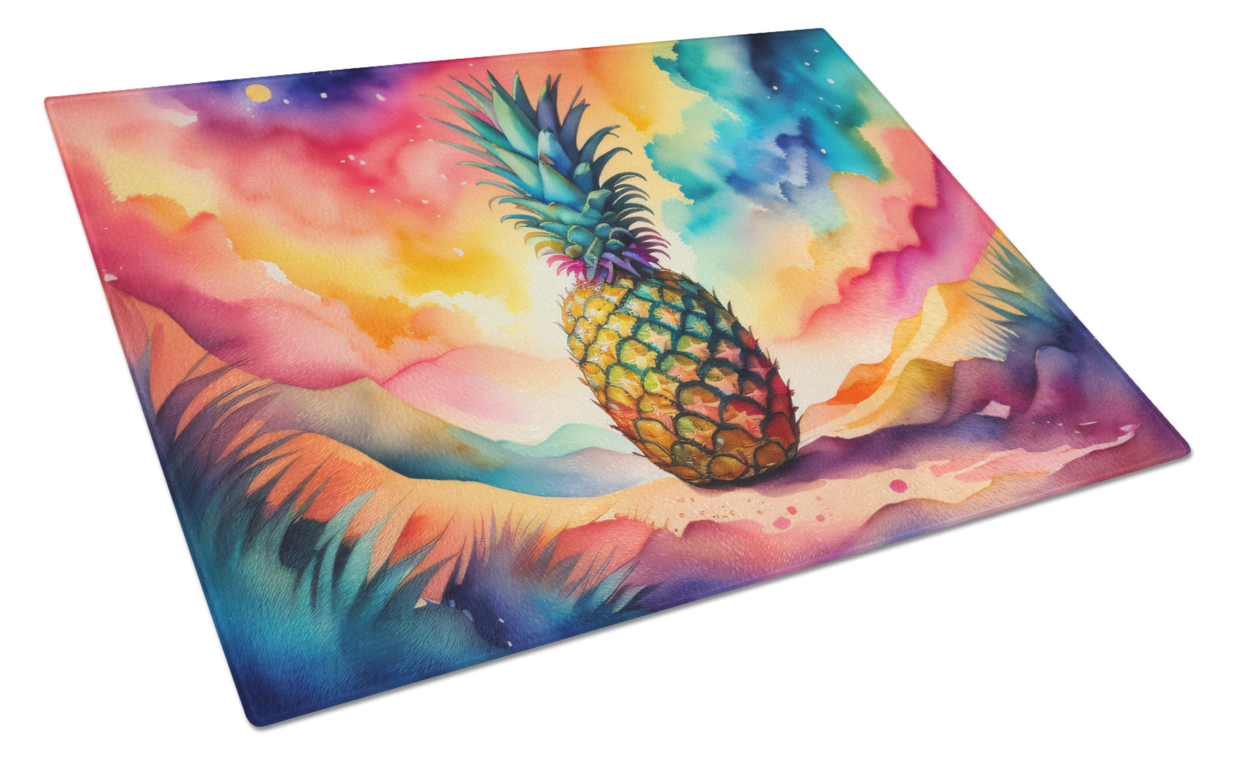 Buy this Colorful Pineapple Glass Cutting Board Large