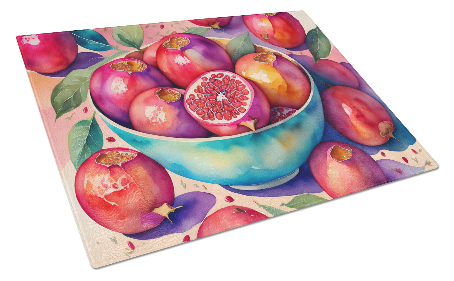 Buy this Colorful Pomegranates Glass Cutting Board Large