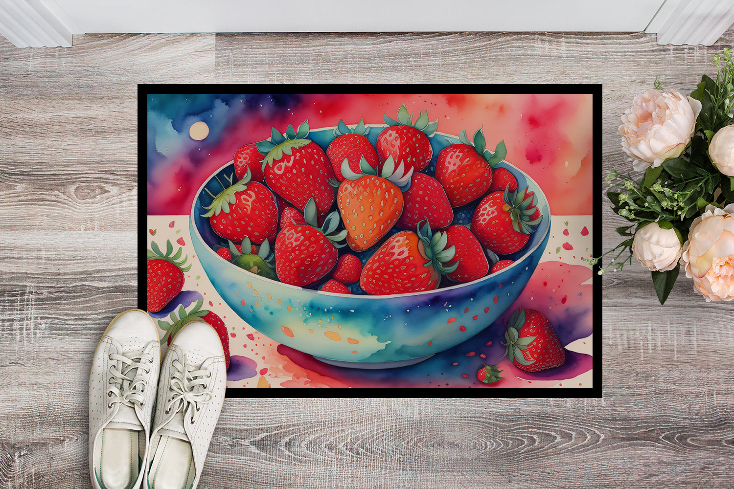 Colorful Strawberries Doormat 18x27