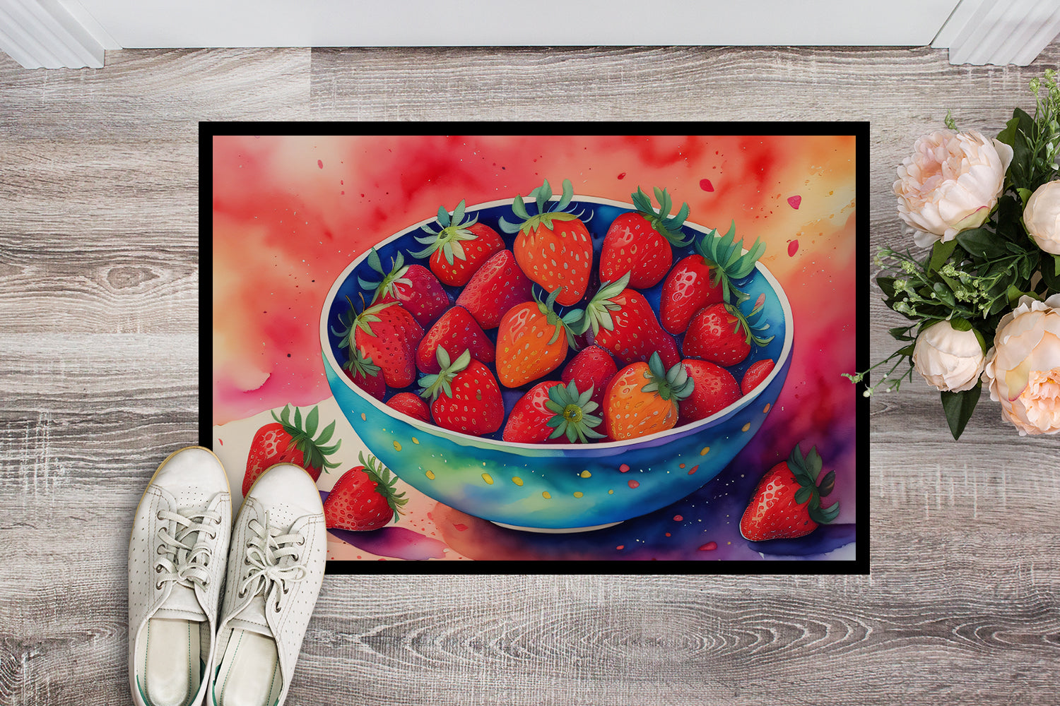 Colorful Strawberries Indoor or Outdoor Mat 24x36