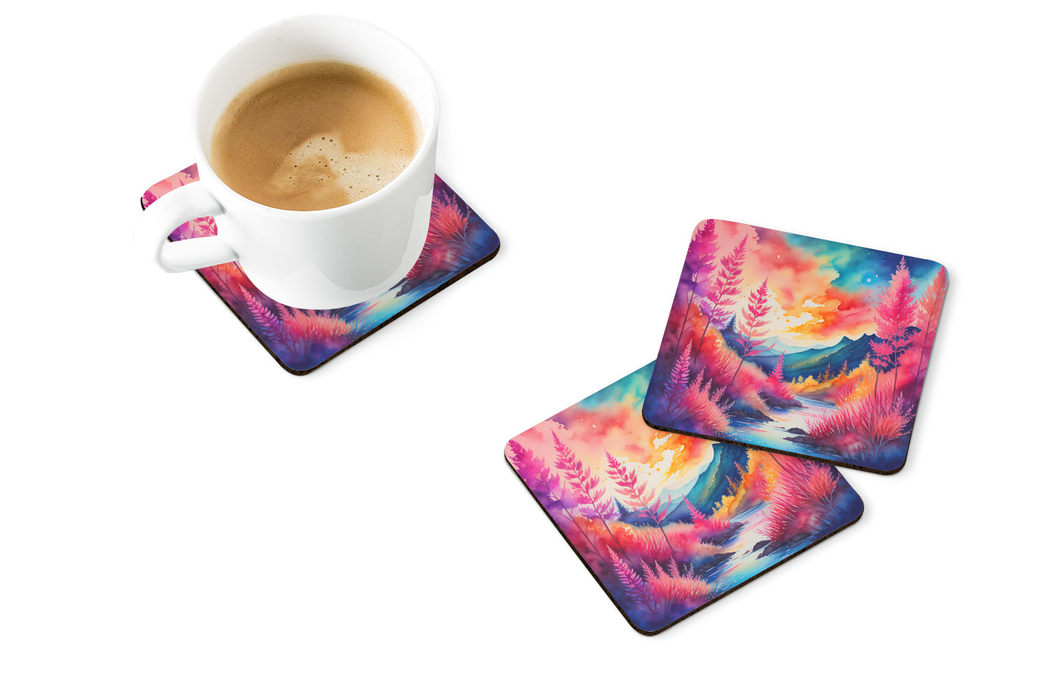 Buy this Colorful Astilbe Foam Coaster Set of 4