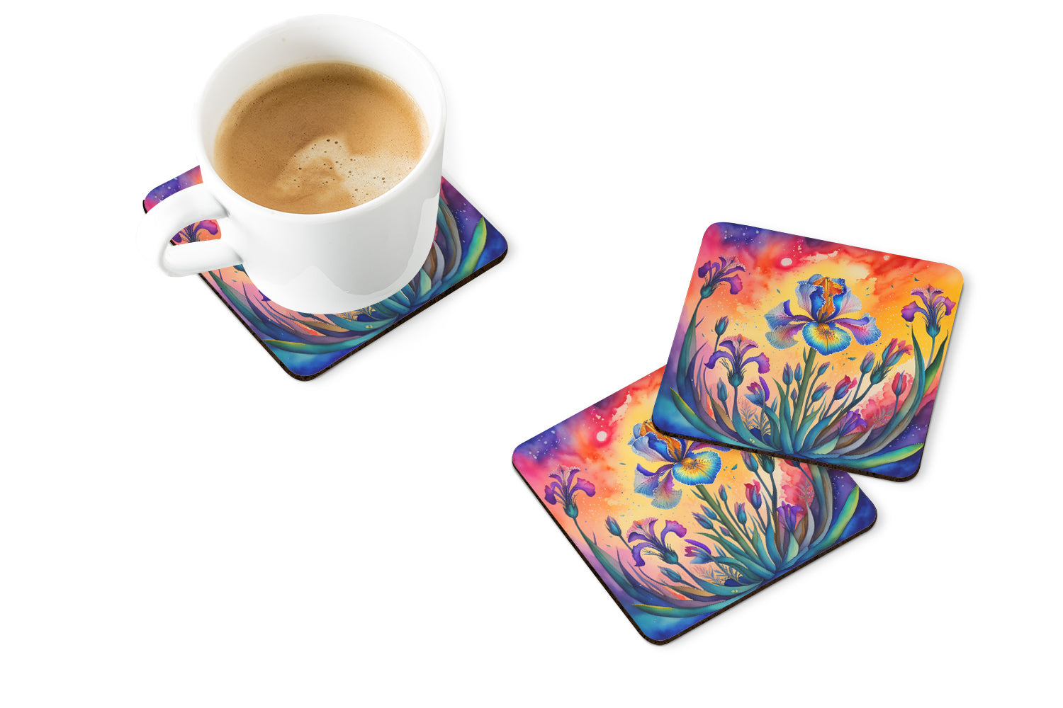 Buy this Colorful Iris Foam Coaster Set of 4