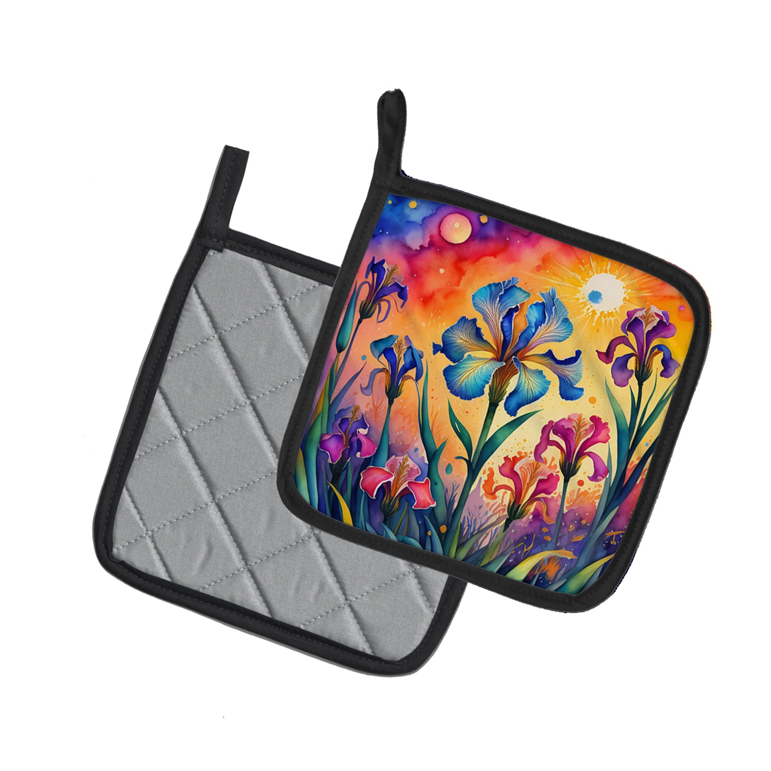 Buy this Colorful Iris Pair of Pot Holders