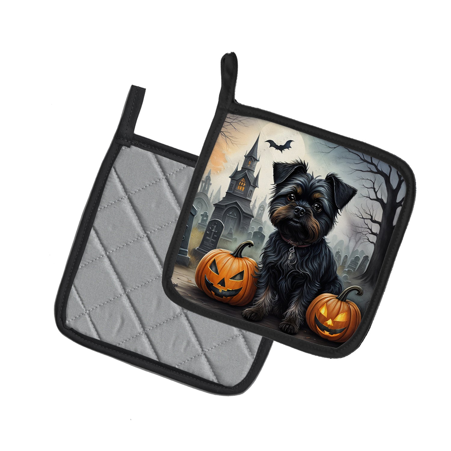 Buy this Affenpinscher Spooky Halloween Pair of Pot Holders