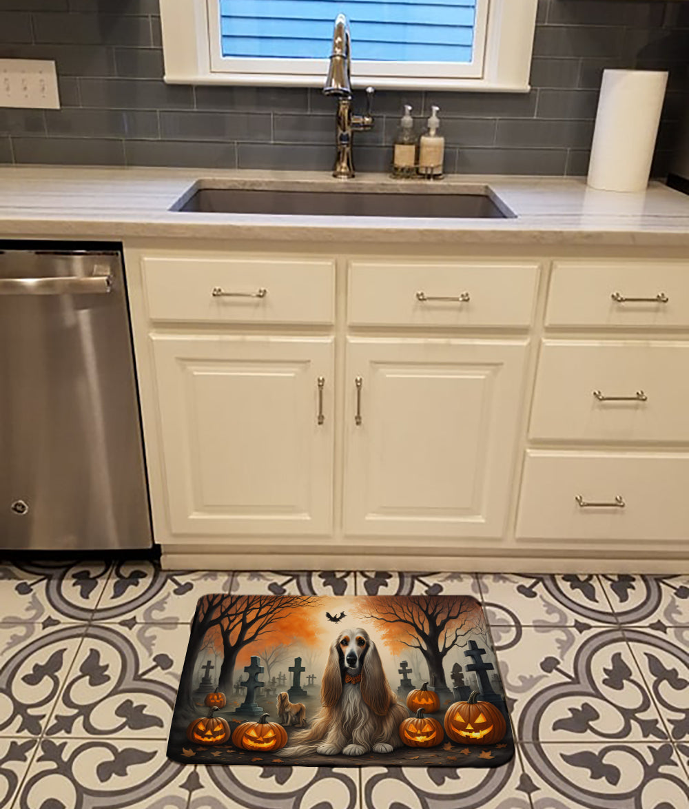 Buy this Afghan Hound Spooky Halloween Memory Foam Kitchen Mat