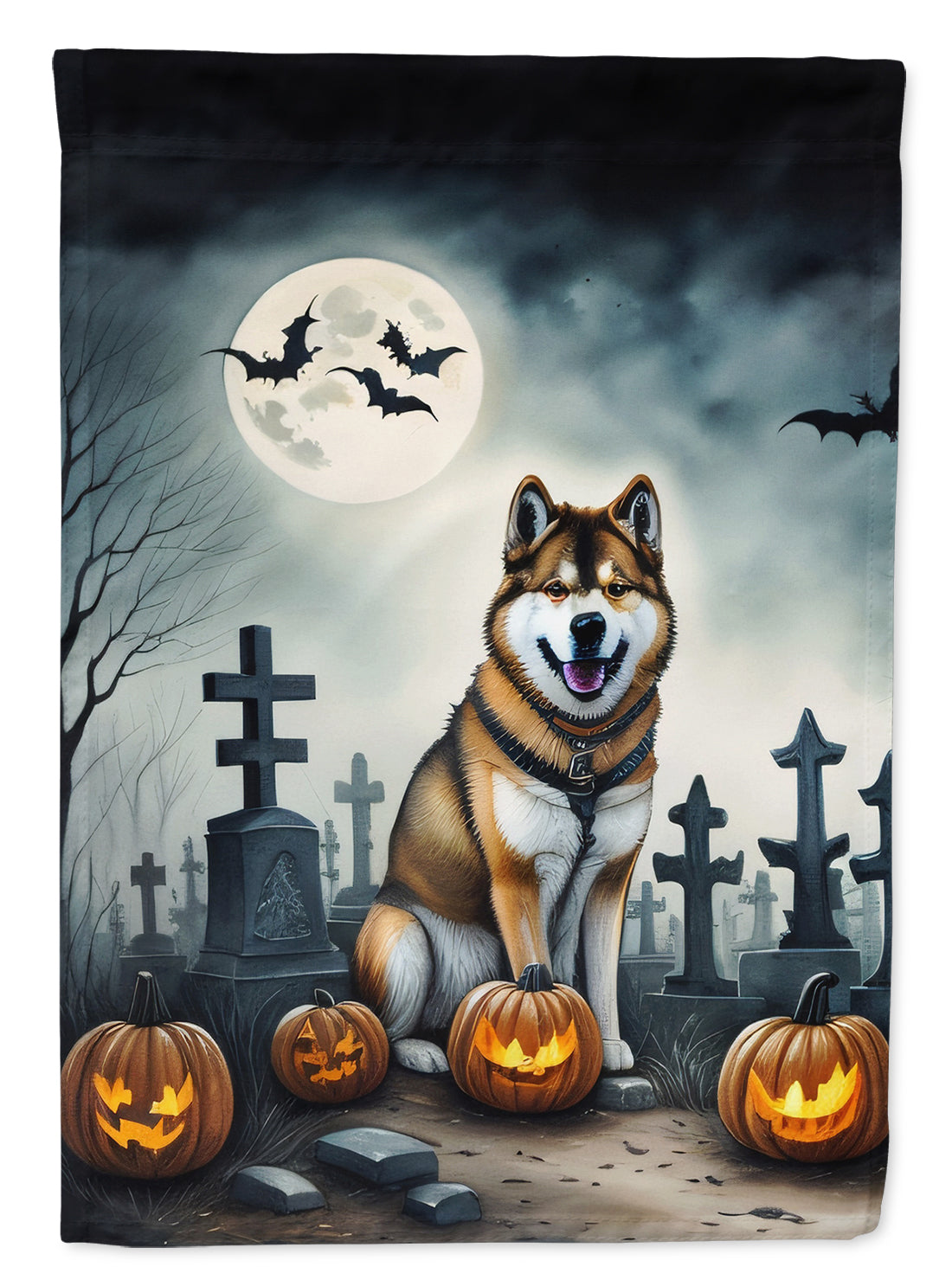 Buy this Akita Spooky Halloween House Flag