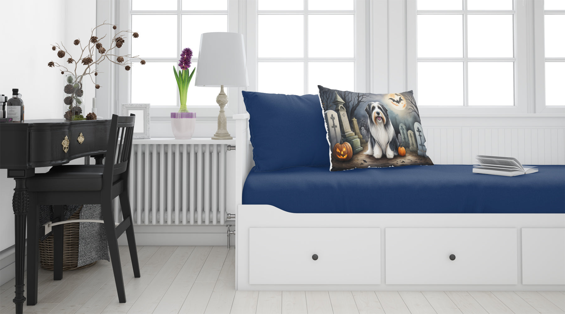Buy this Bearded Collie Spooky Halloween Fabric Standard Pillowcase
