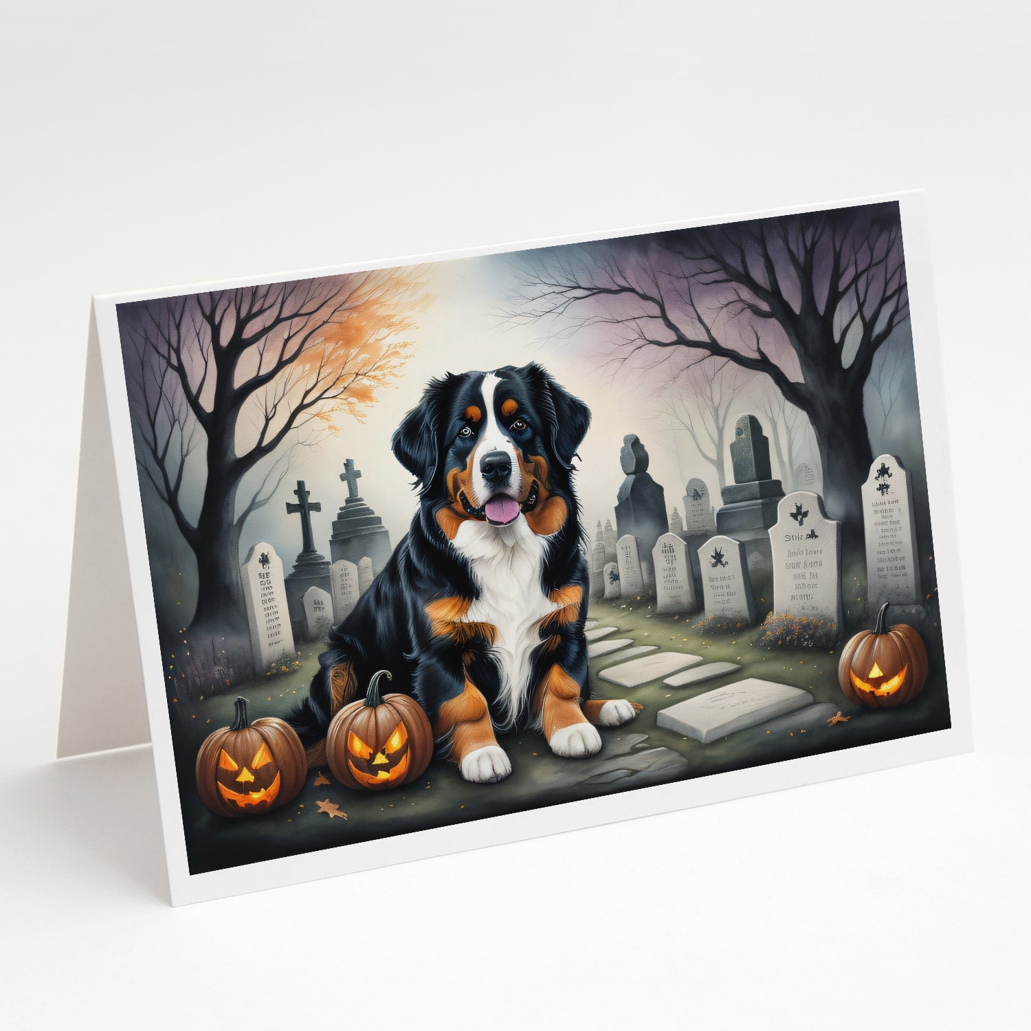 Buy this Bernese Mountain Dog Spooky Halloween Greeting Cards and Envelopes Pack of 8
