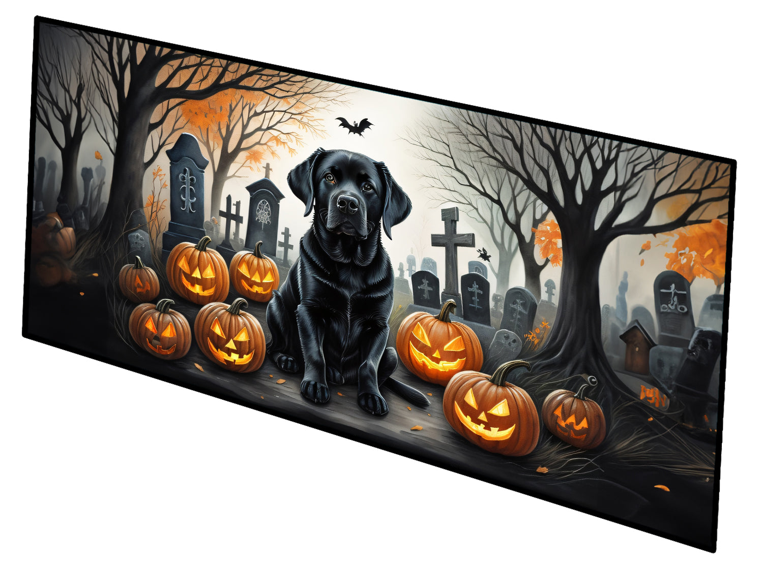 Buy this Black Labrador Retriever Spooky Halloween Runner Mat 28x58