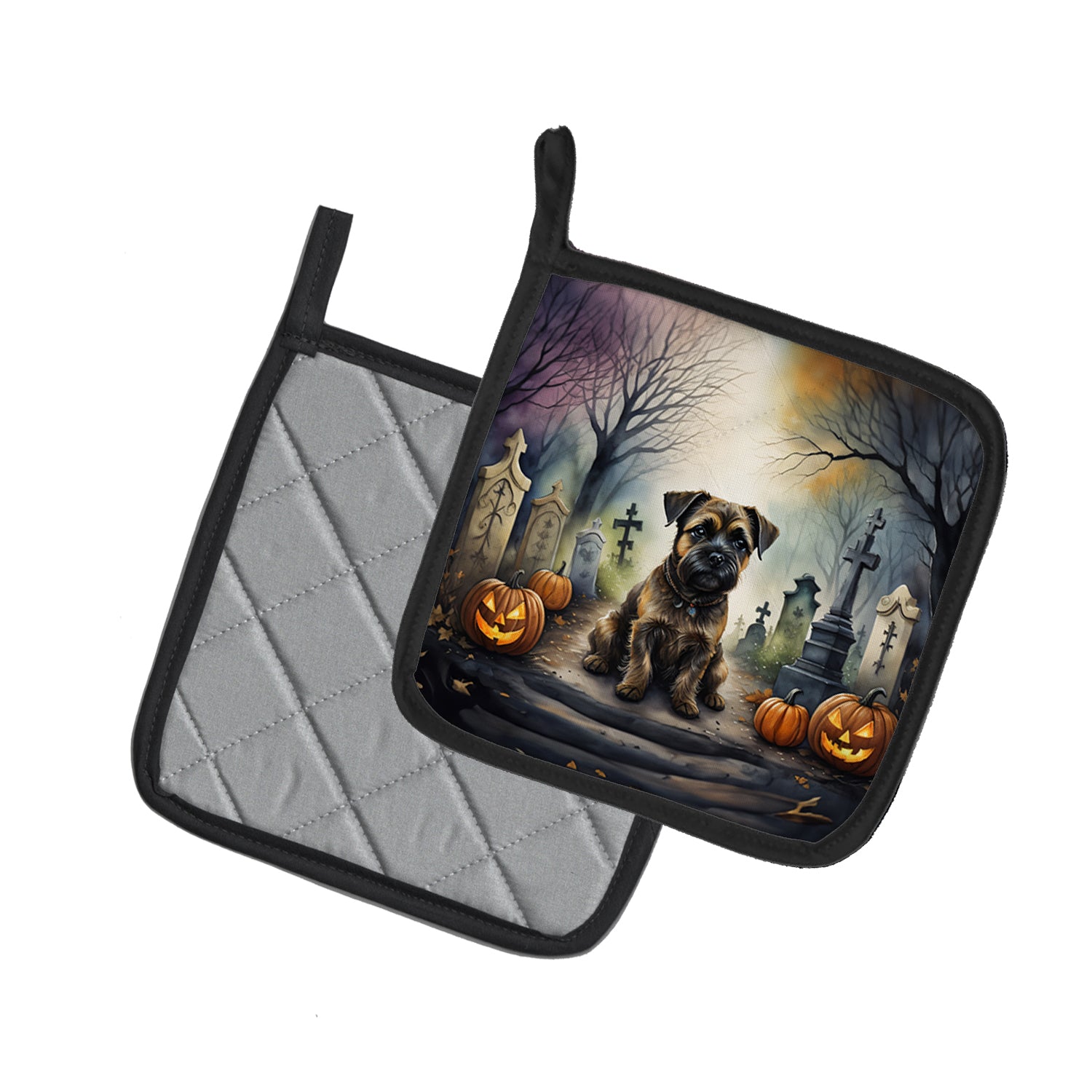 Buy this Border Terrier Spooky Halloween Pair of Pot Holders