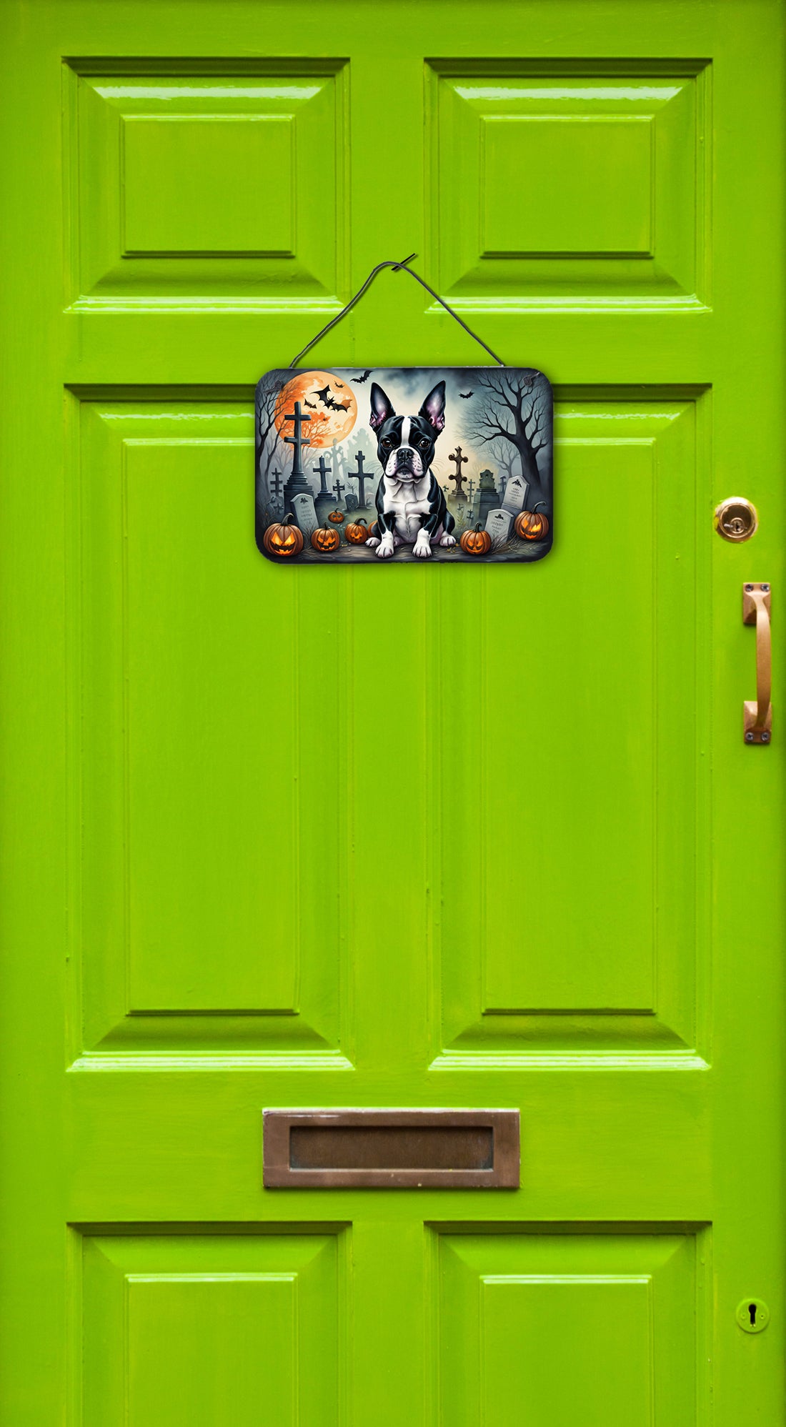 Buy this Boston Terrier Spooky Halloween Wall or Door Hanging Prints