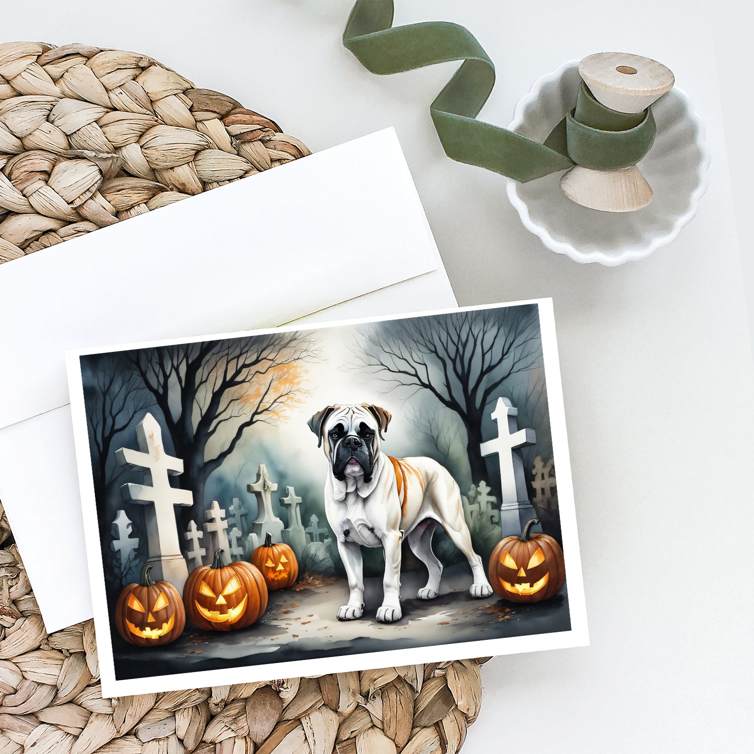 Buy this Boxer Spooky Halloween Greeting Cards and Envelopes Pack of 8