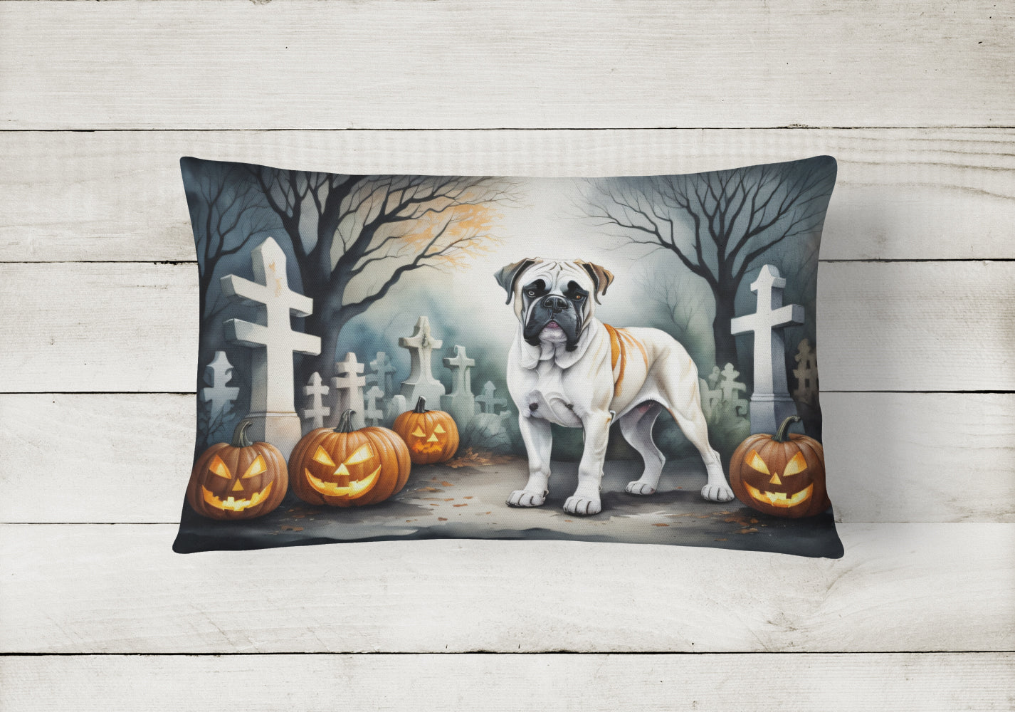 Buy this Boxer Spooky Halloween Fabric Decorative Pillow