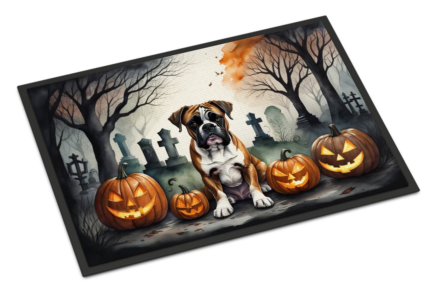 Buy this Boxer Spooky Halloween Indoor or Outdoor Mat 24x36