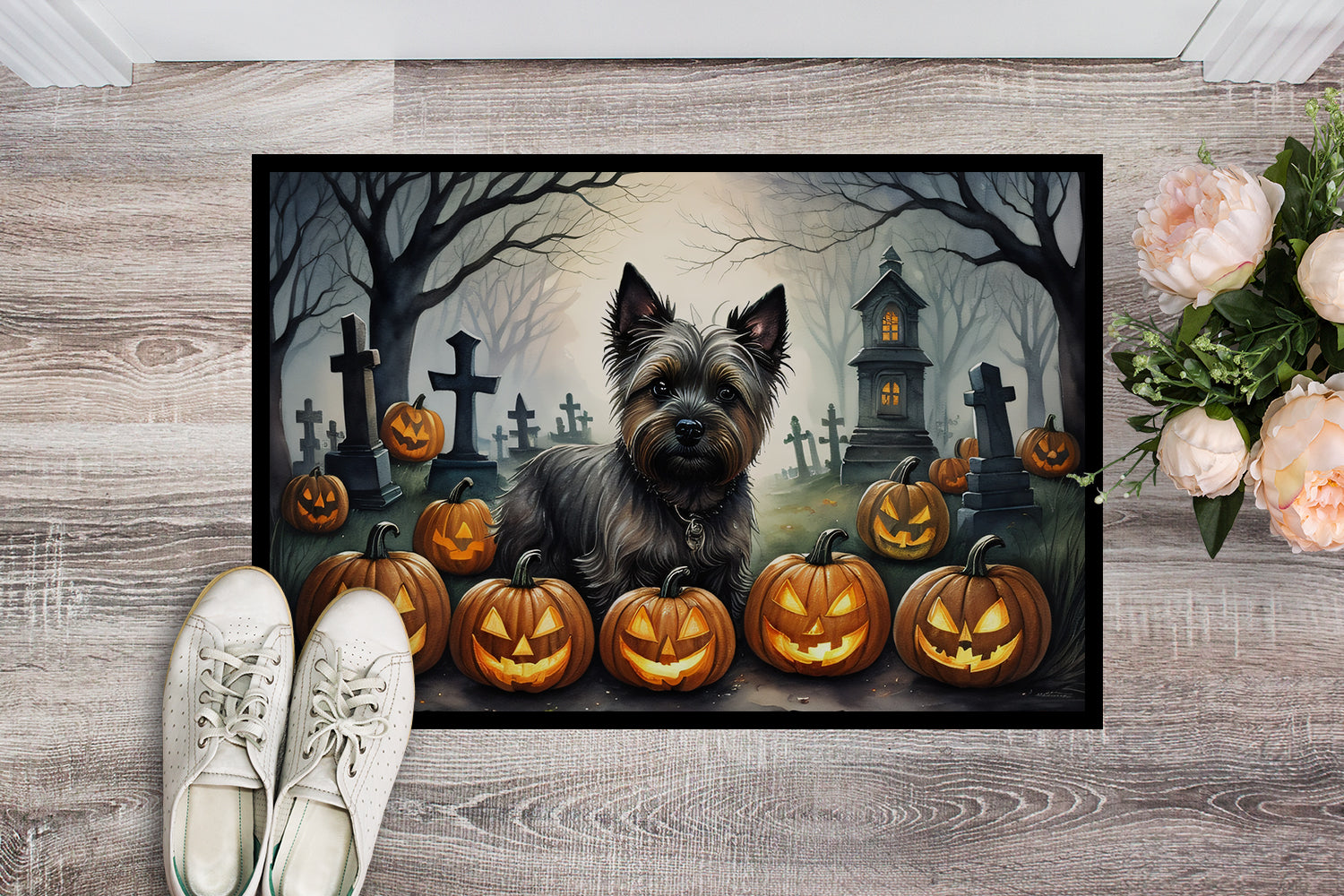 Buy this Cairn Terrier Spooky Halloween Doormat 18x27