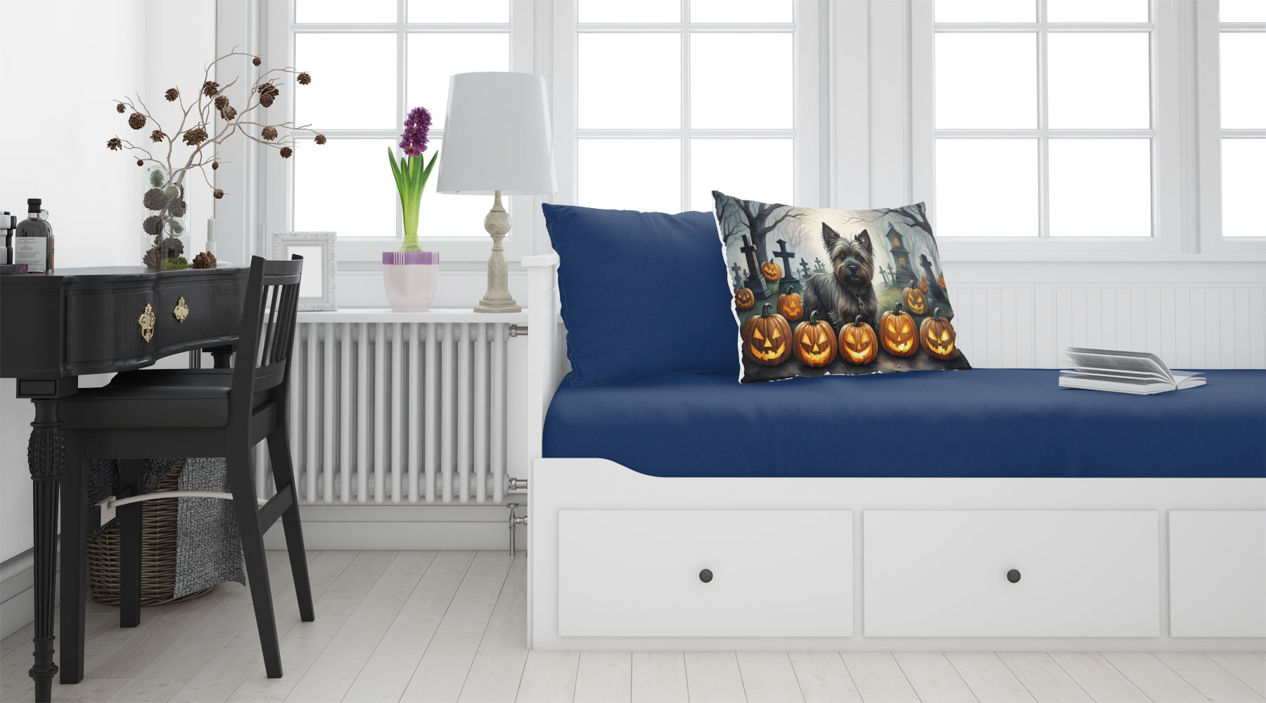 Cairn Terrier Spooky Halloween Fabric Standard Pillowcase