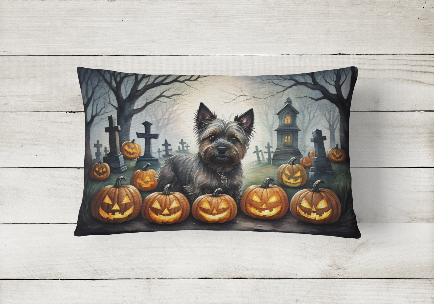 Buy this Cairn Terrier Spooky Halloween Fabric Decorative Pillow
