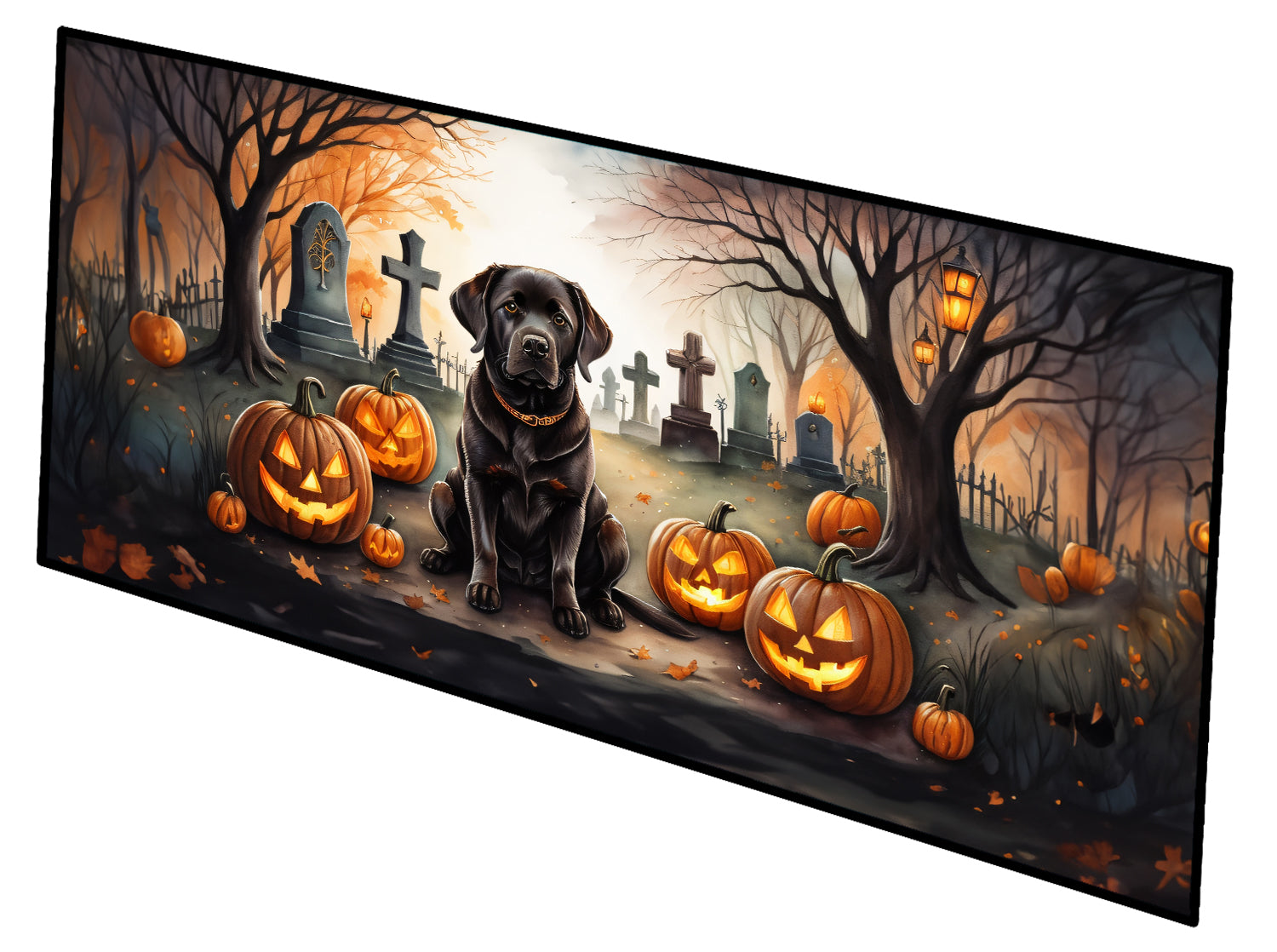 Buy this Chocolate Labrador Retriever Spooky Halloween Runner Mat 28x58