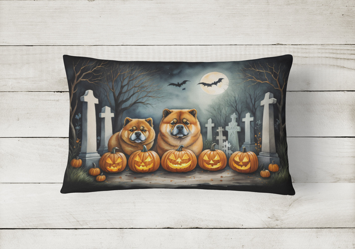 Buy this Chow Chow Spooky Halloween Fabric Decorative Pillow
