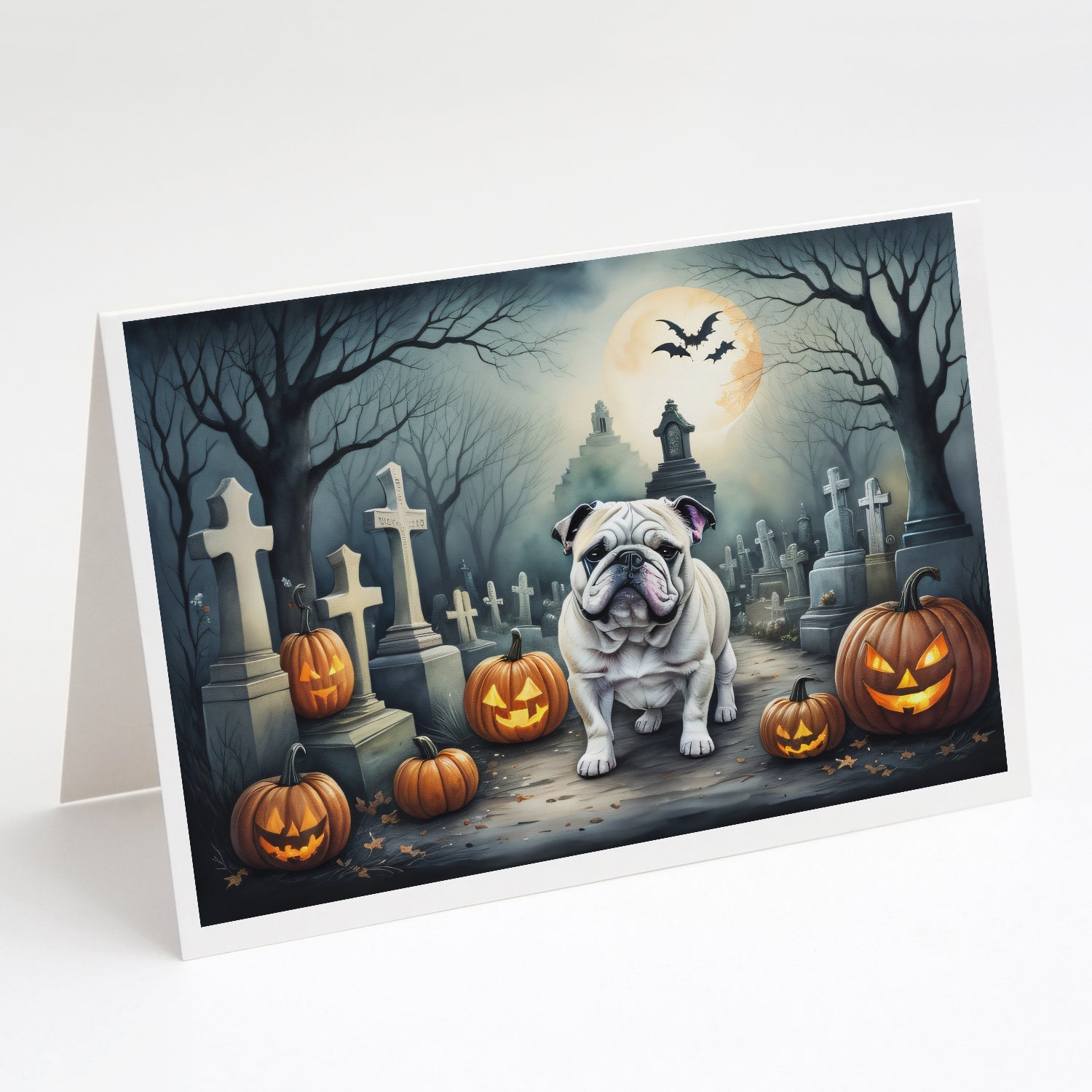 Buy this English Bulldog Spooky Halloween Greeting Cards and Envelopes Pack of 8