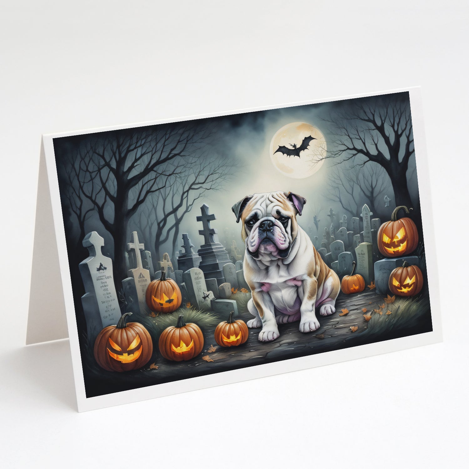 Buy this English Bulldog Spooky Halloween Greeting Cards and Envelopes Pack of 8