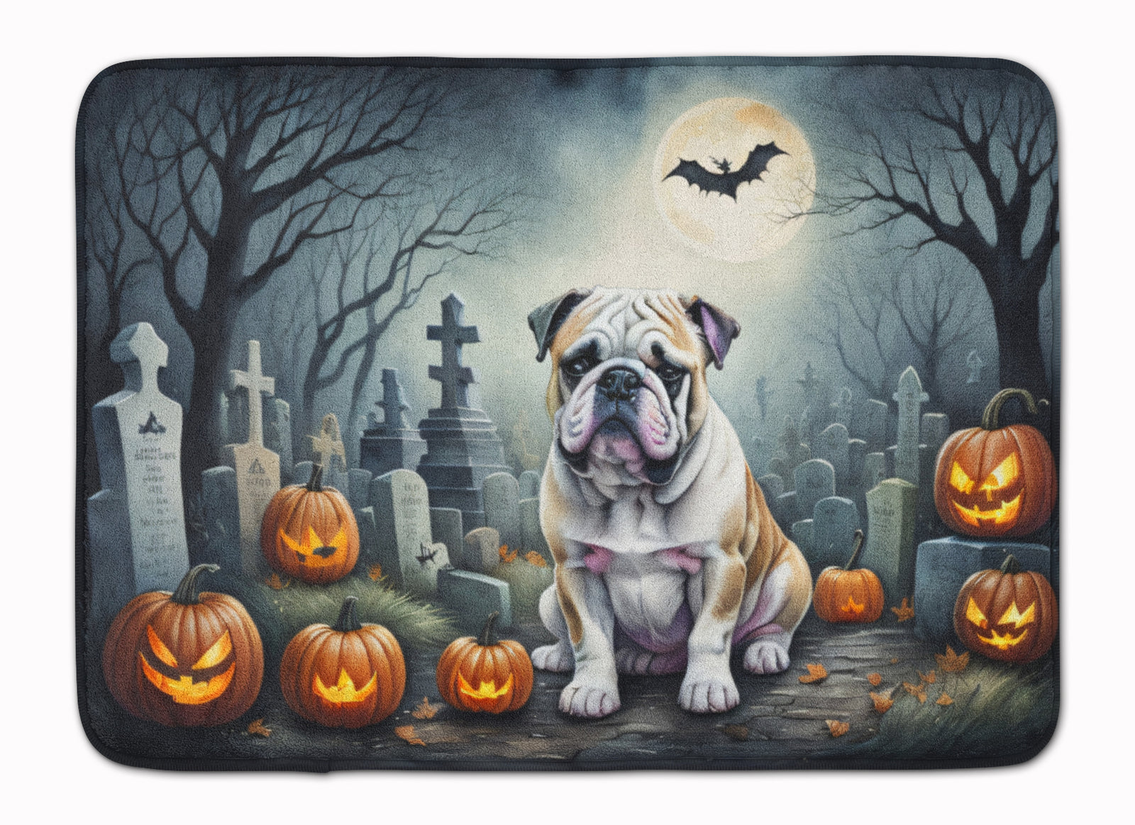 Buy this English Bulldog Spooky Halloween Memory Foam Kitchen Mat