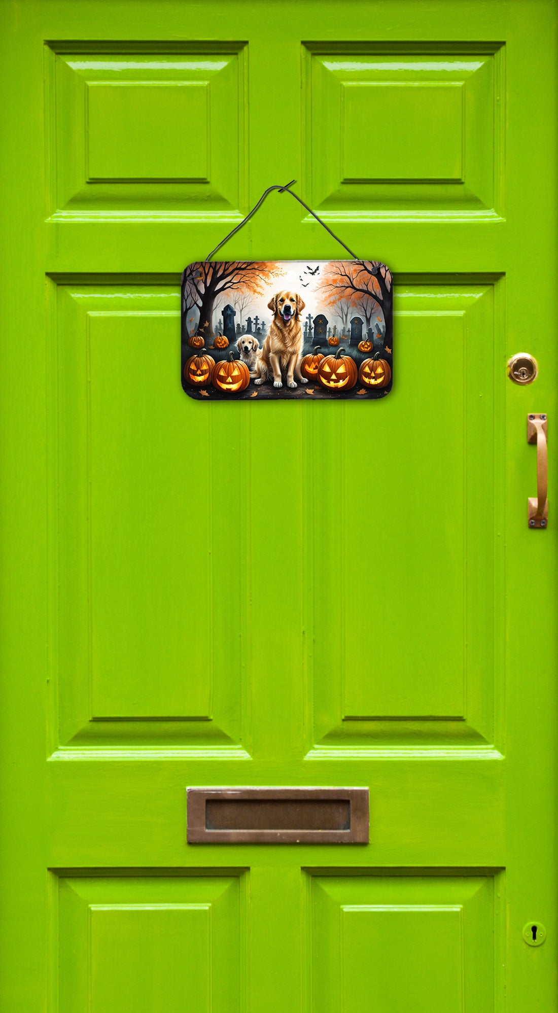 Buy this Golden Retriever Spooky Halloween Wall or Door Hanging Prints