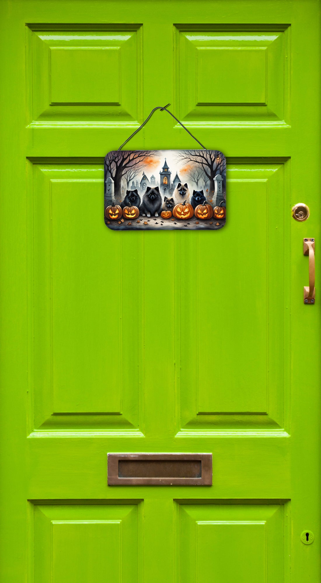 Buy this Keeshond Spooky Halloween Wall or Door Hanging Prints