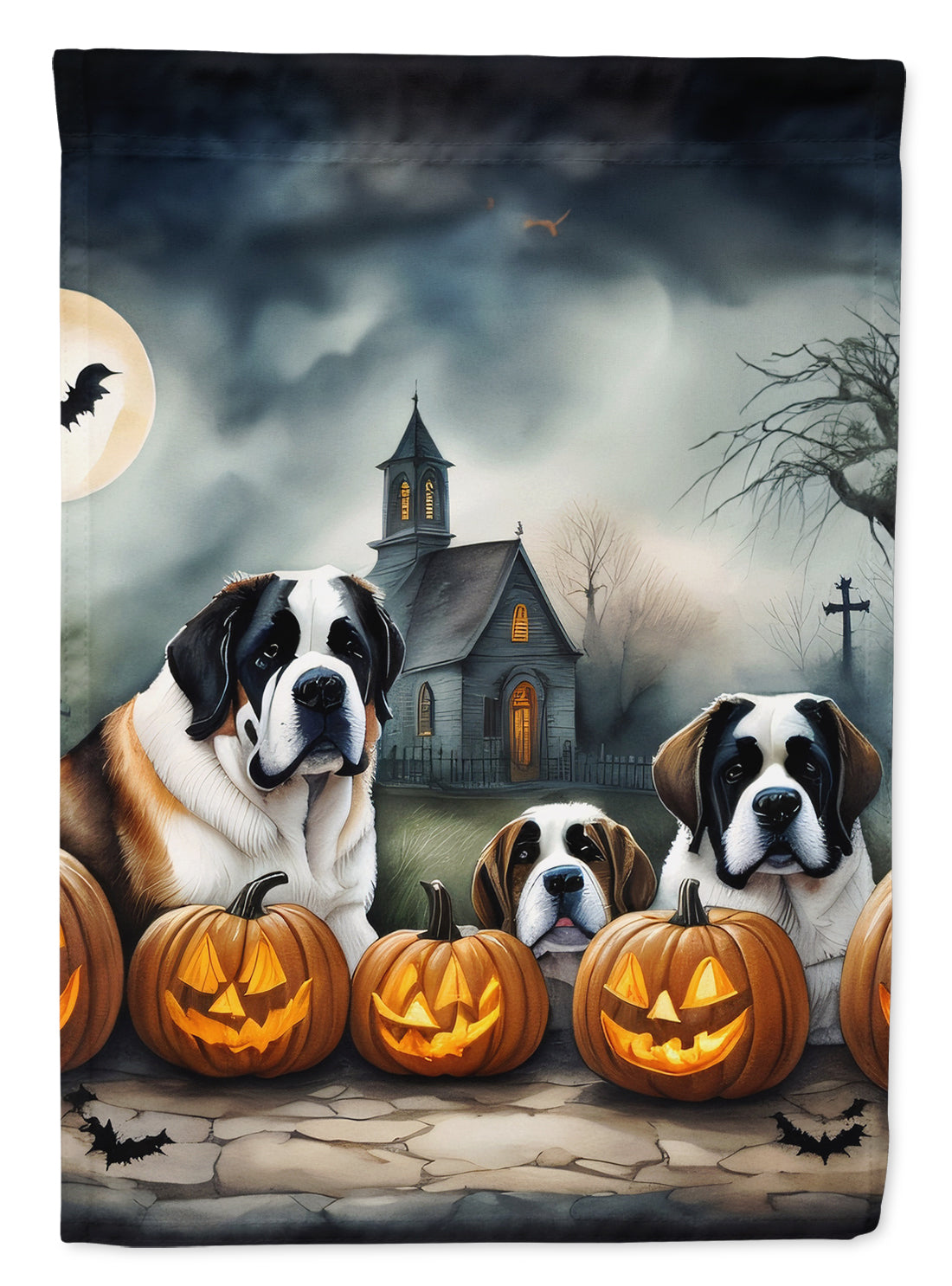 Buy this Saint Bernard Spooky Halloween House Flag